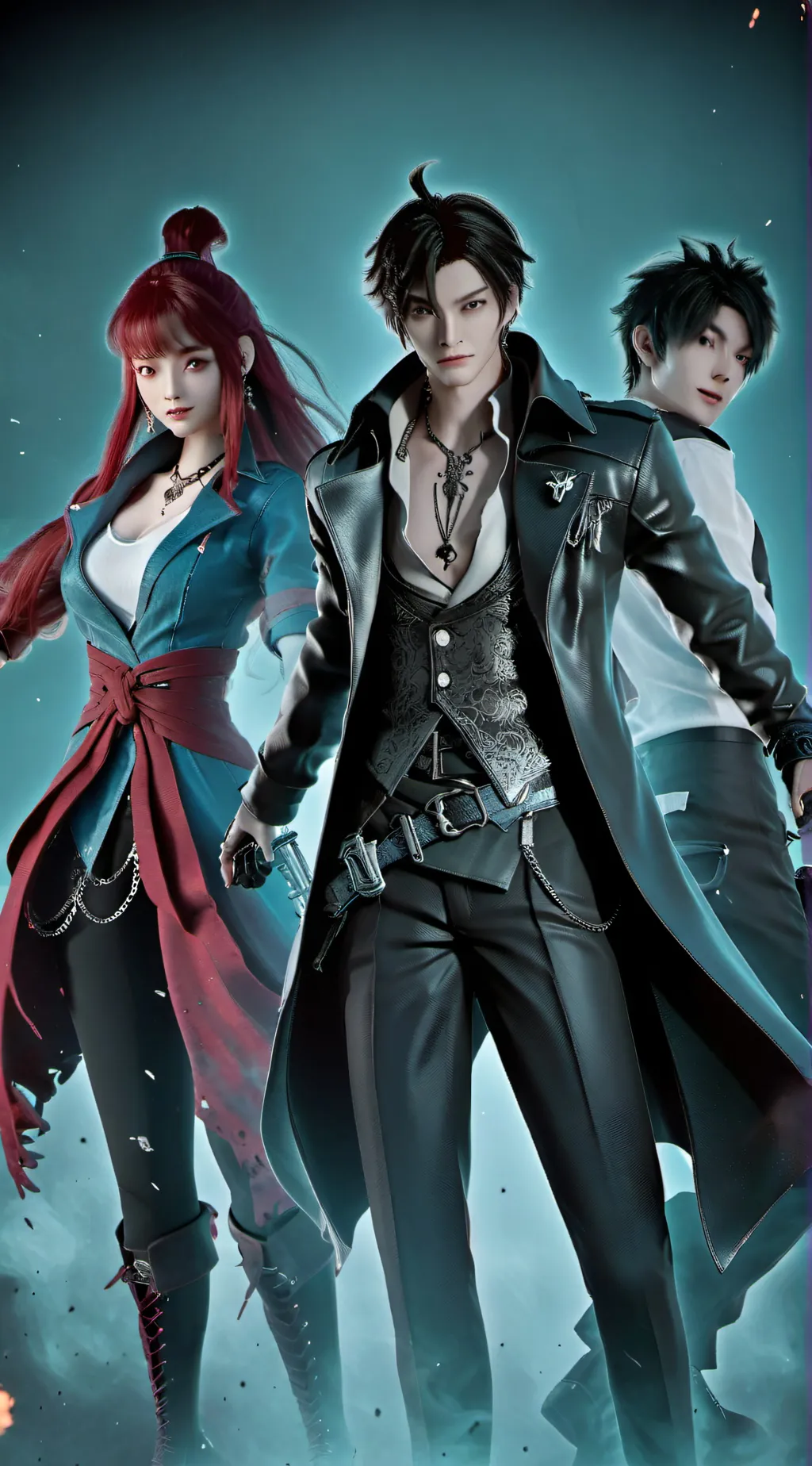 ai character: Titan trio 4.... background
