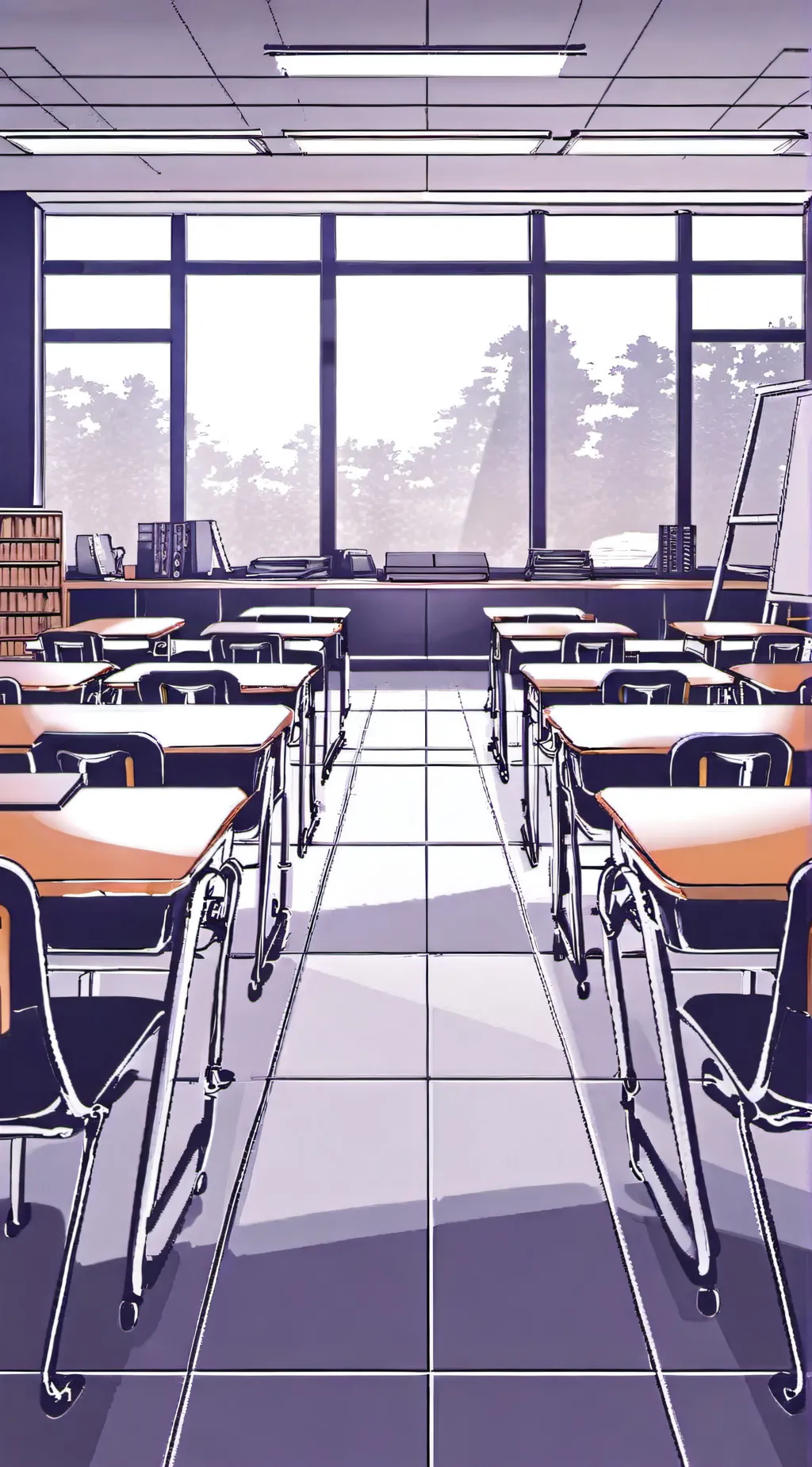 ai character: classroom background