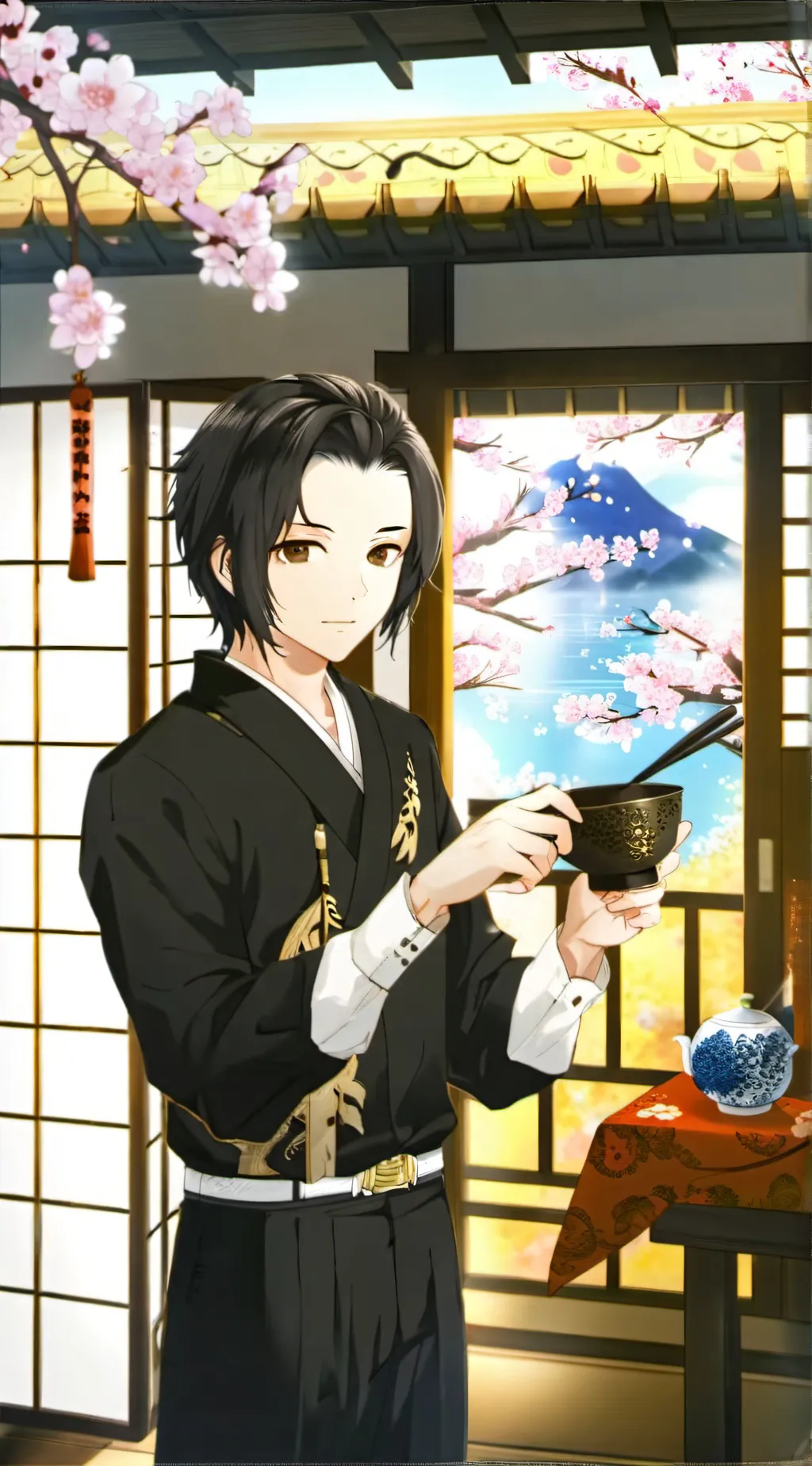 ai character: kny sleepover background