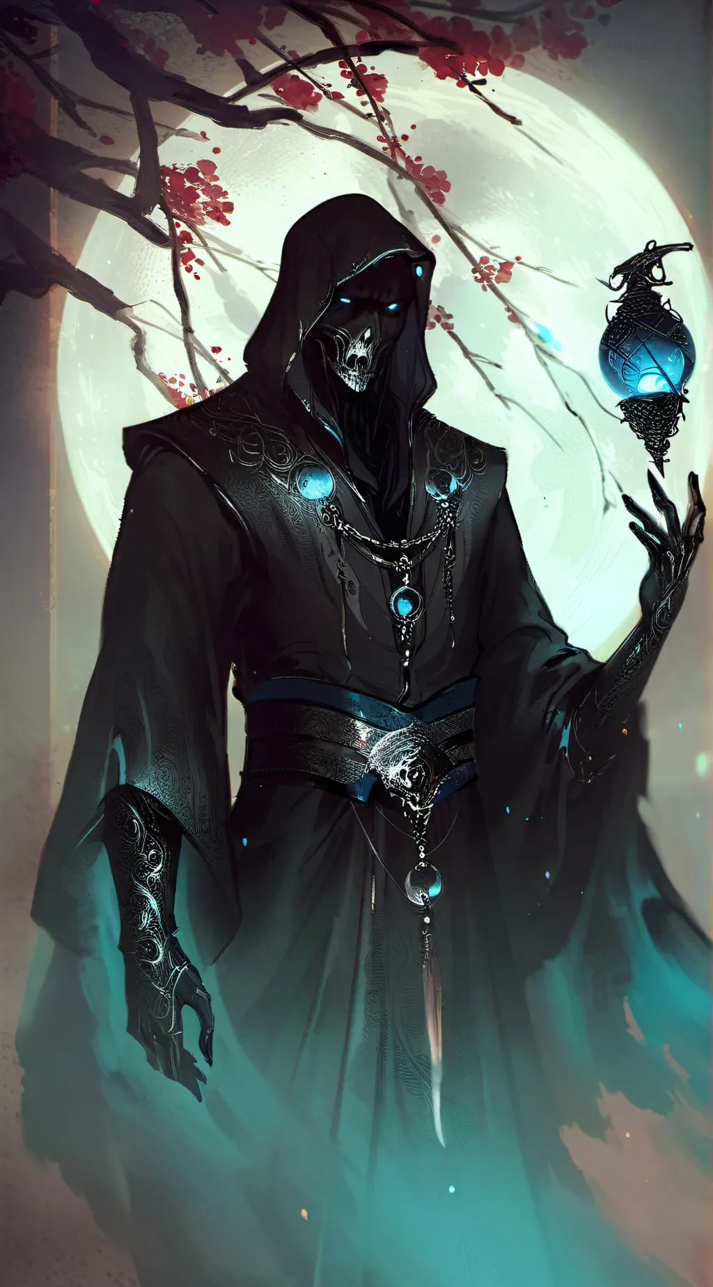 ai character: Grimm reaper background