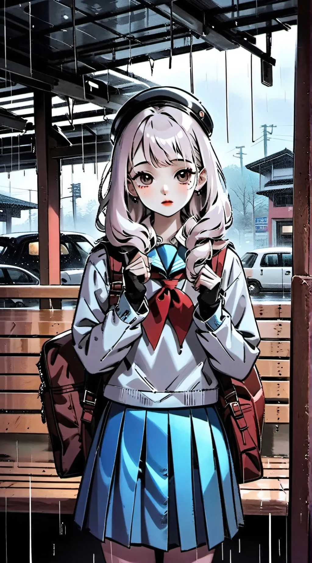 ai character: Violet background