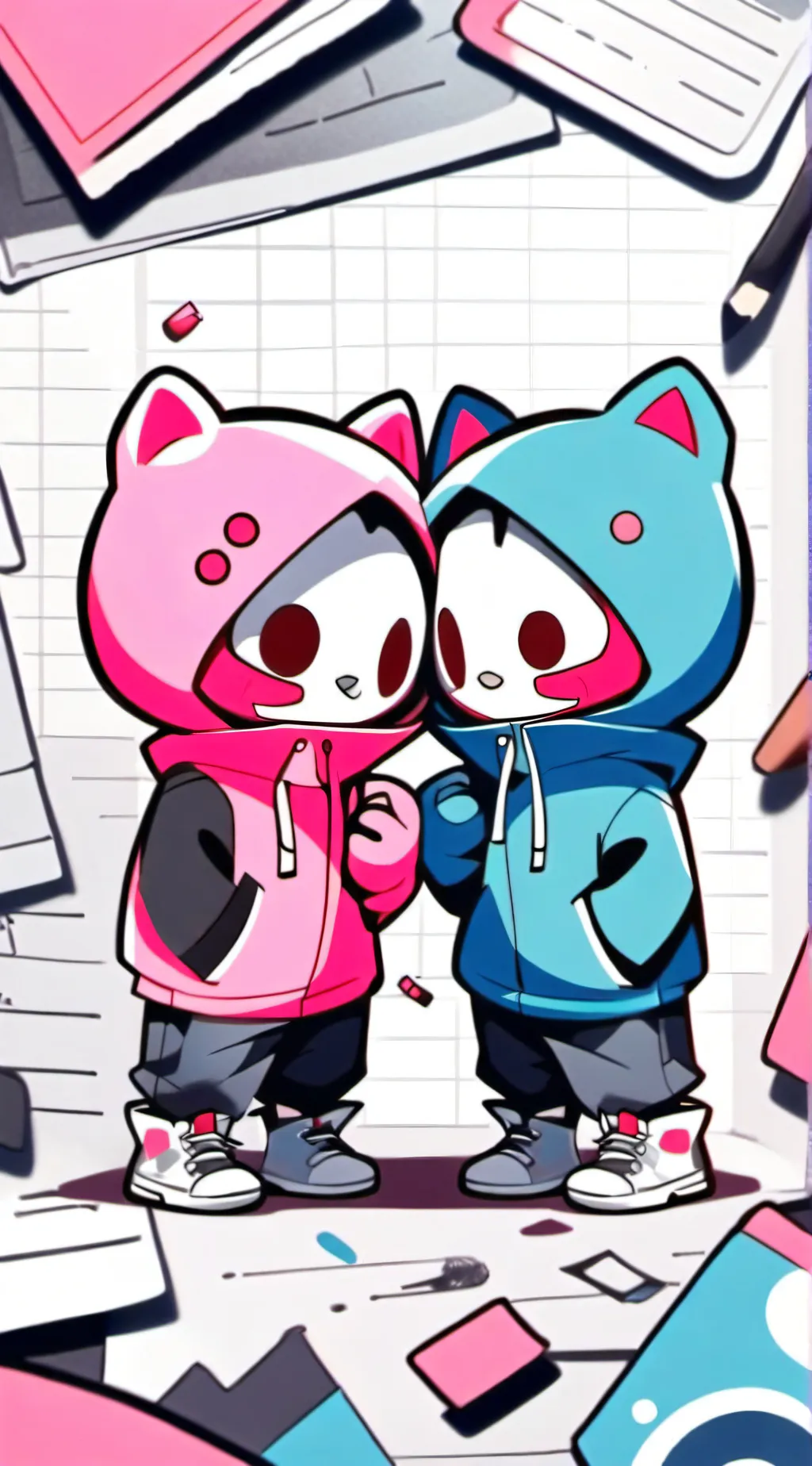 ai character: The twins..• background