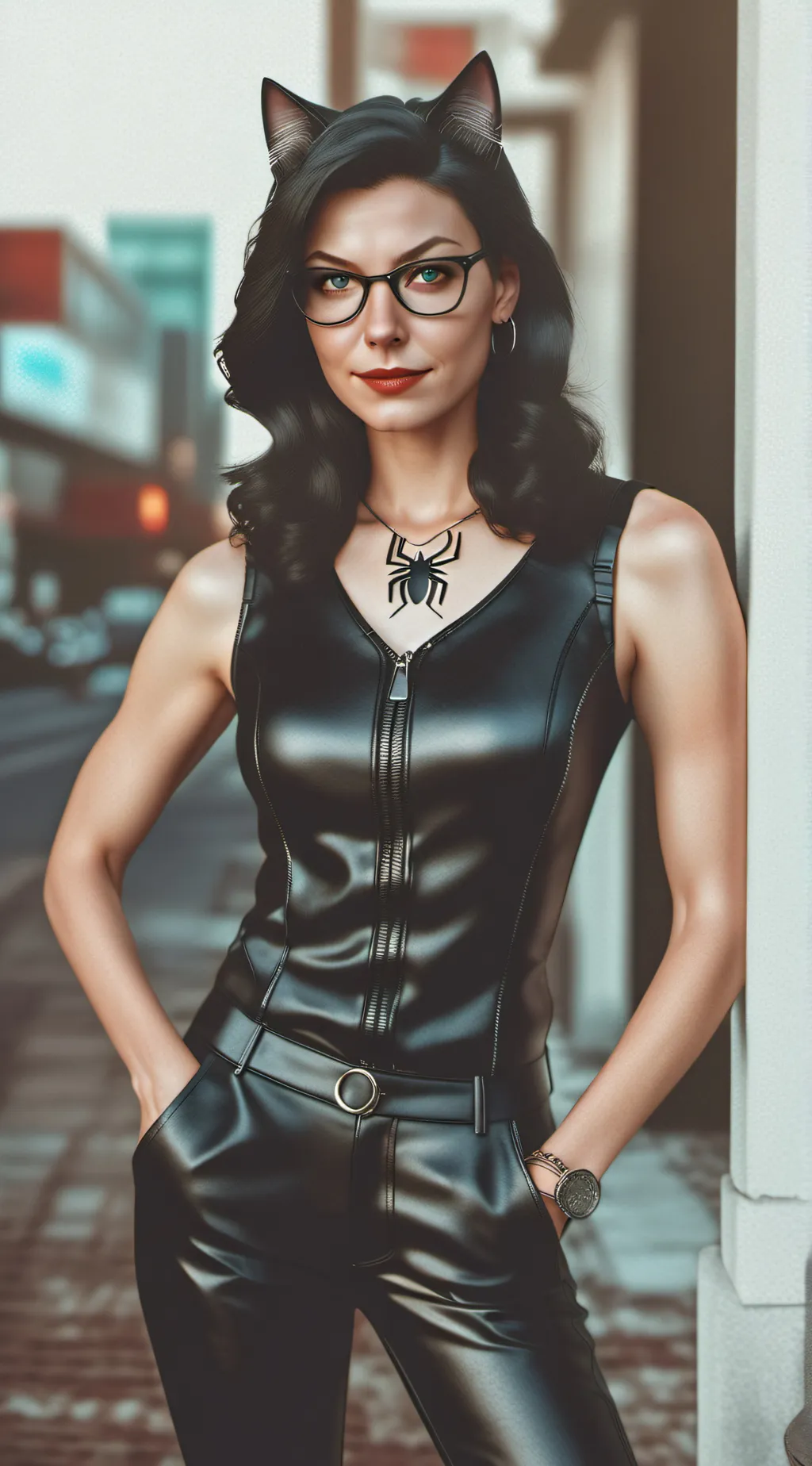 ai character: Black cat background
