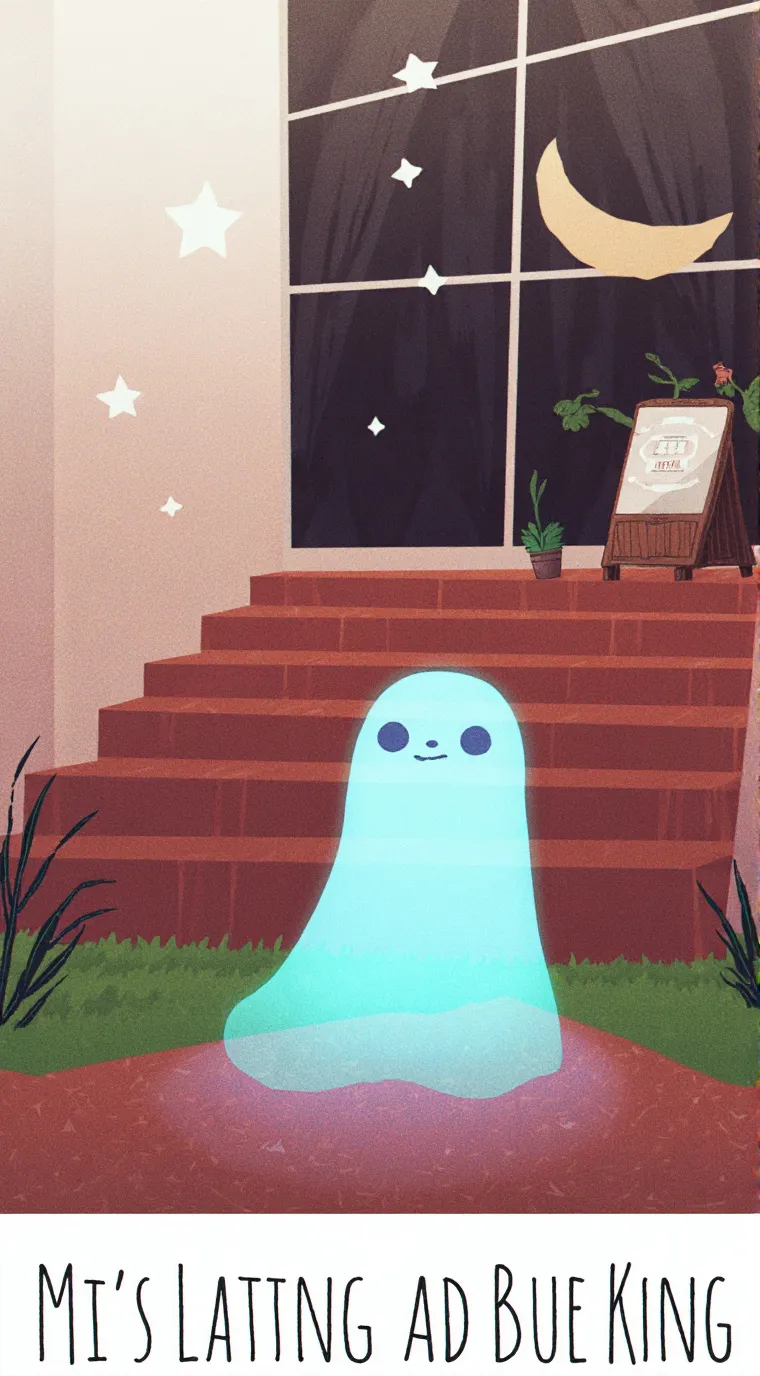 ai character: Cute lil ghost  background