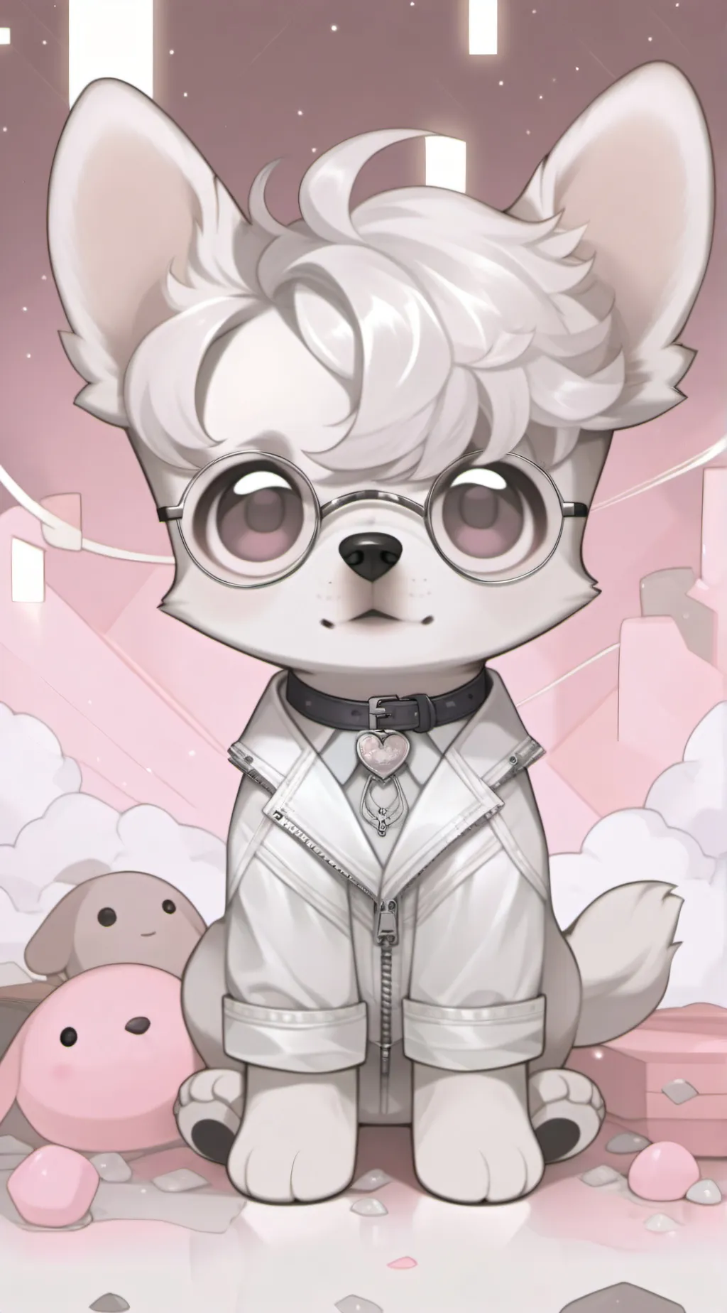 ai character: pebble background