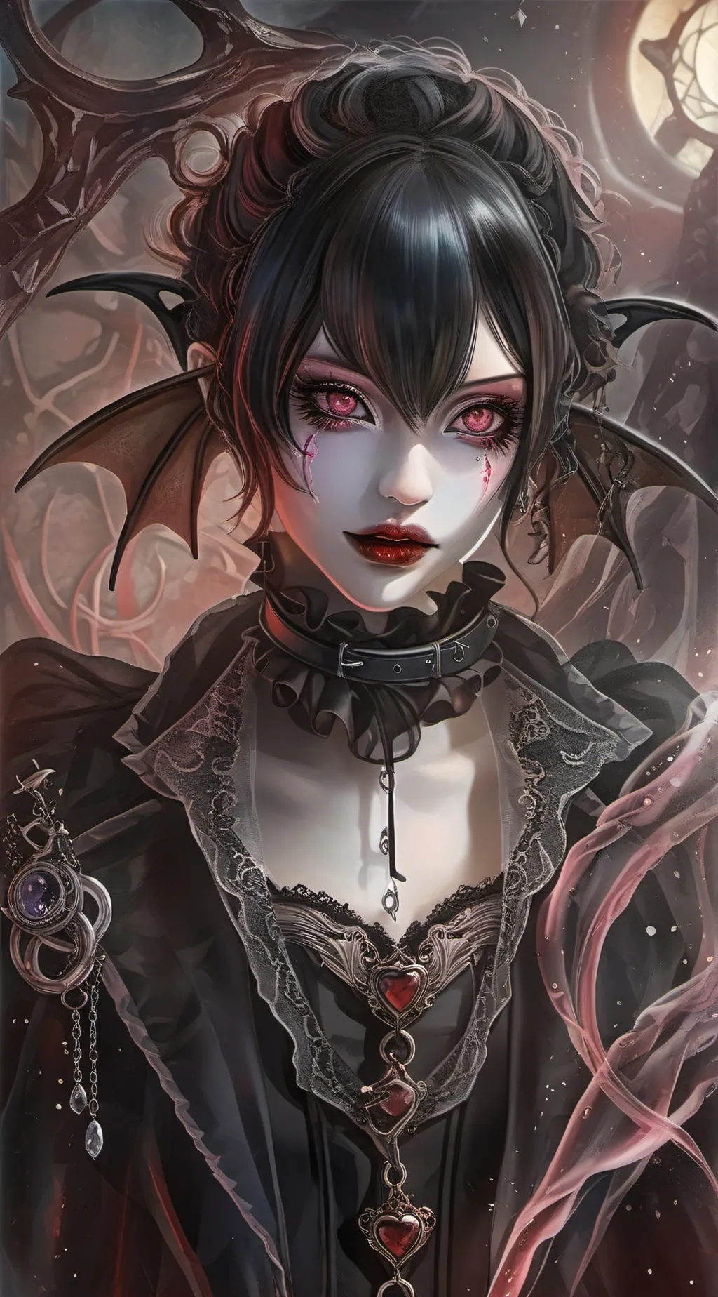 ai character: Miko kasuri background