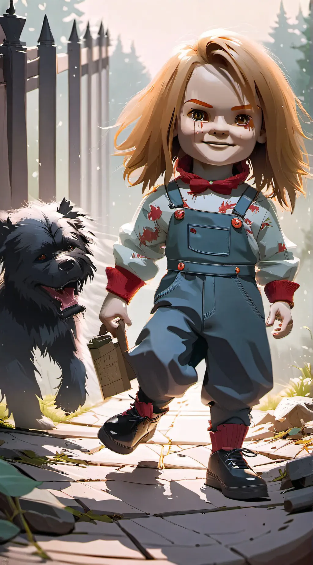 ai character: CHUCKY  background
