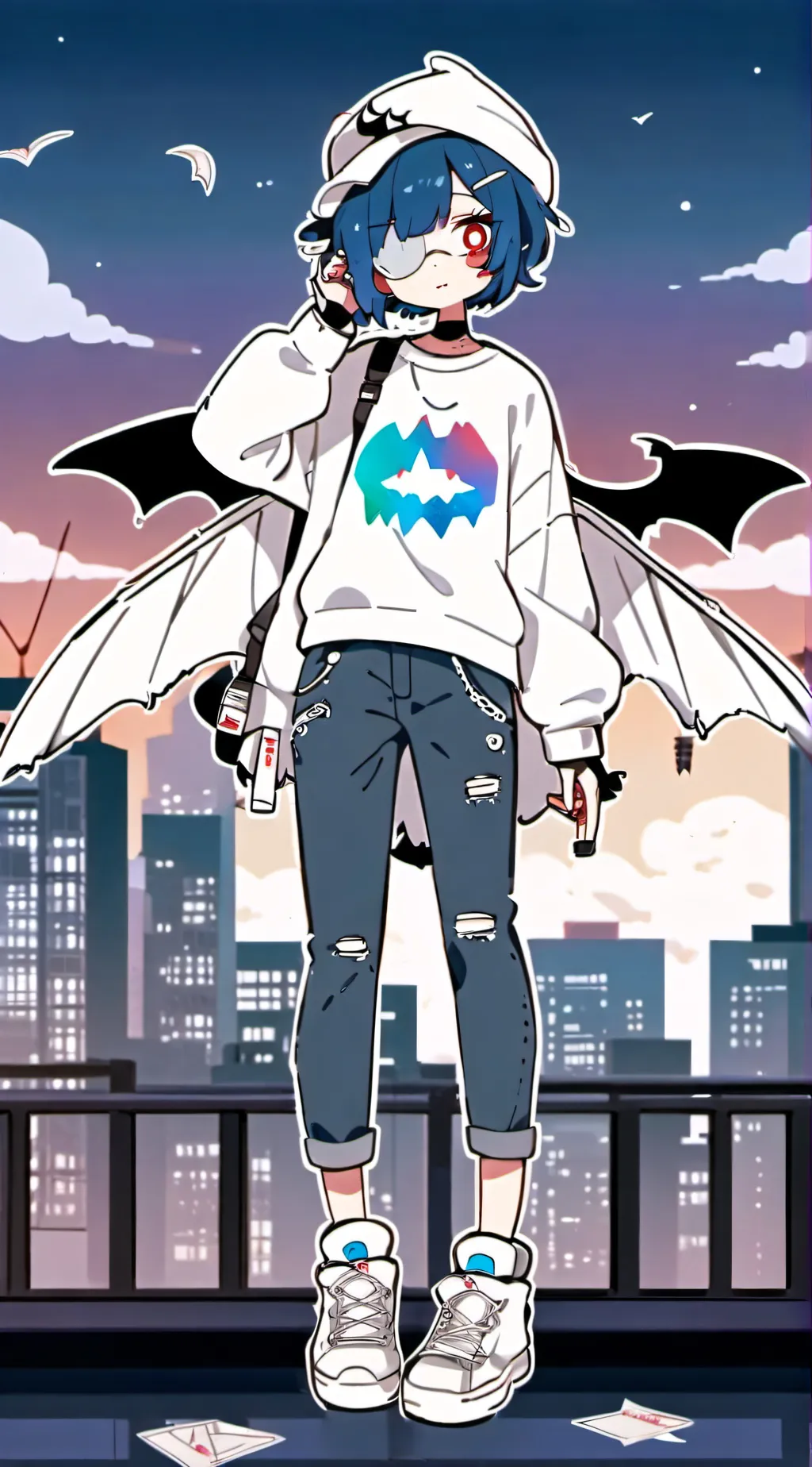 ai character: BW background