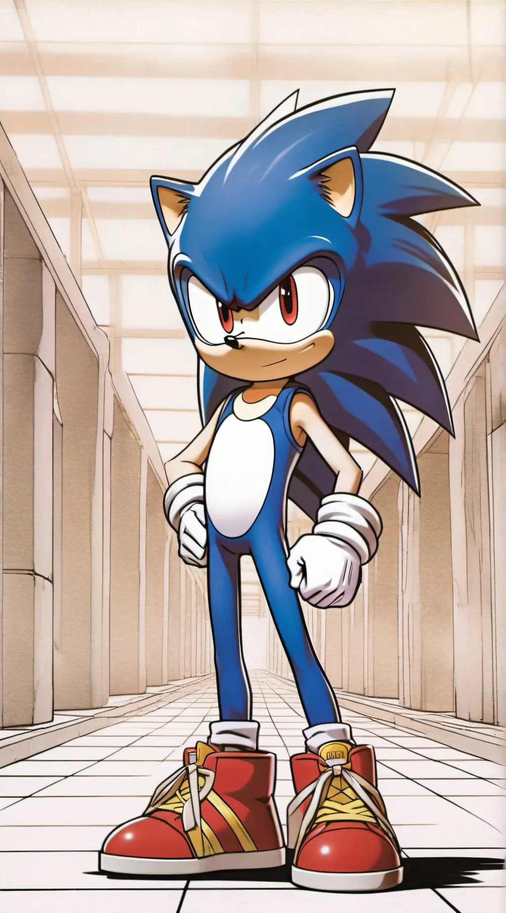 ai character: Shin sonic background