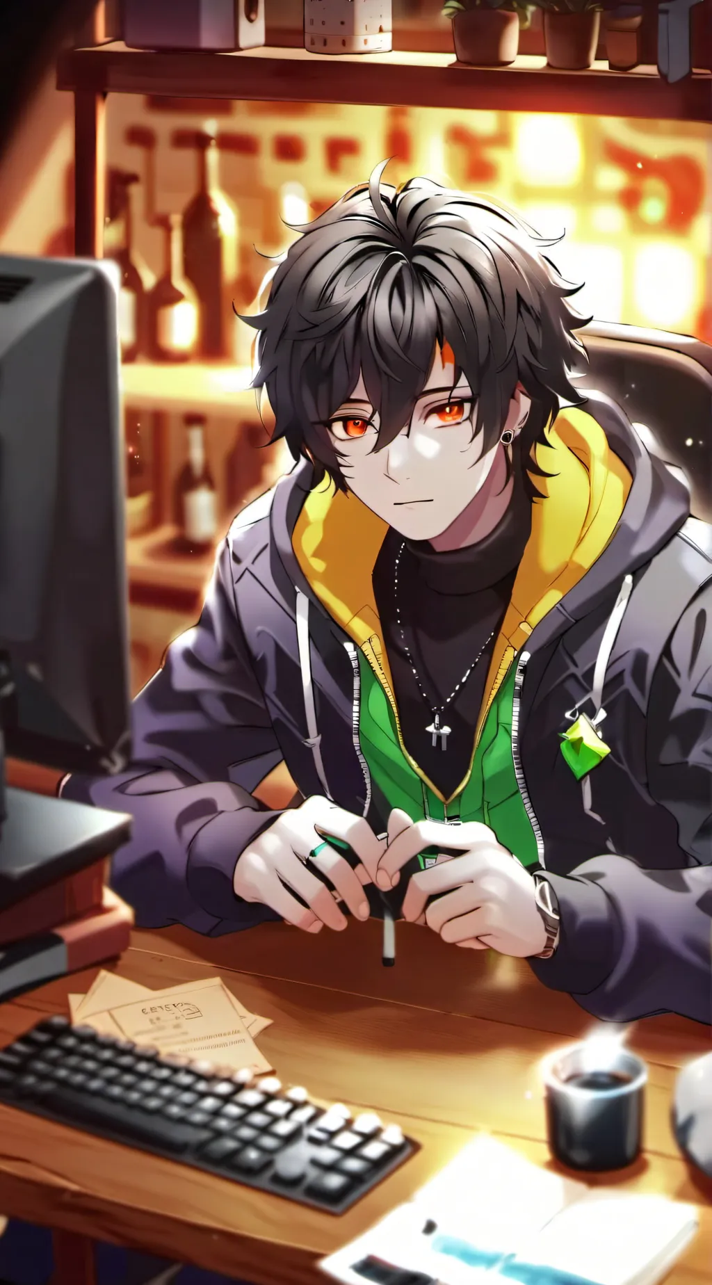 ai character: Sebastian  background