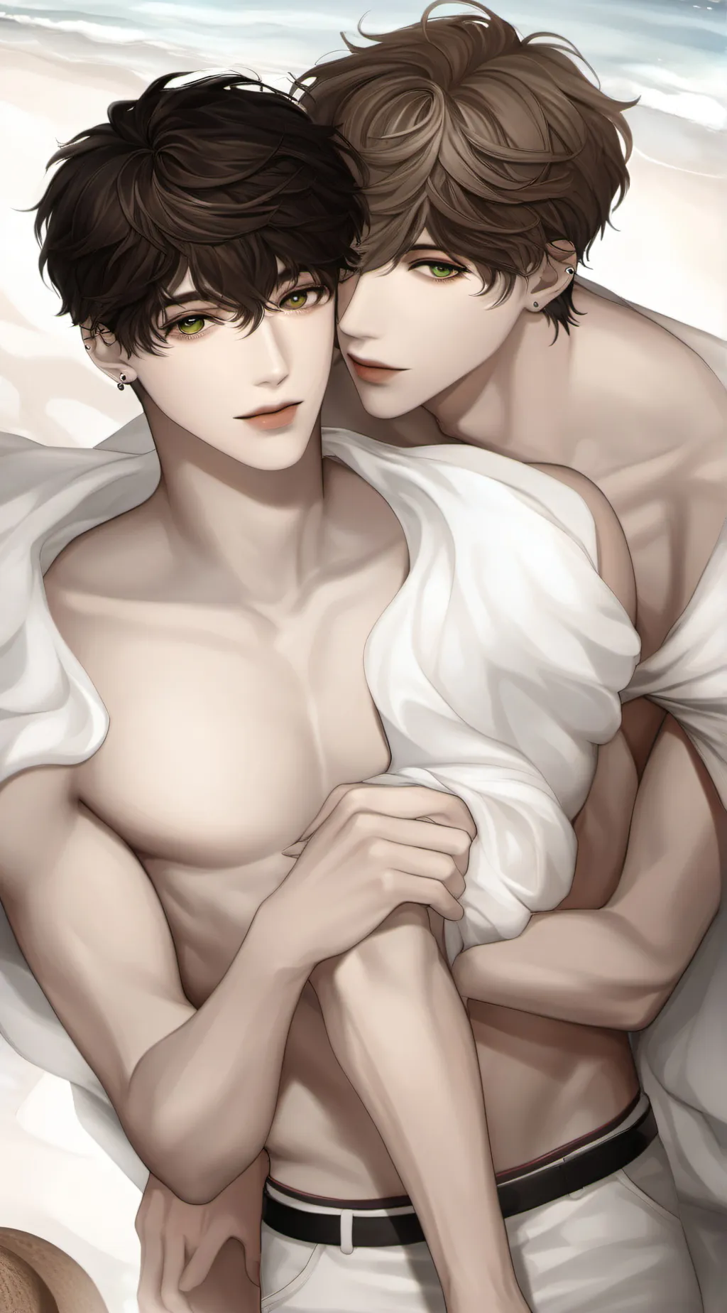 ai character: Mark y Dan  background