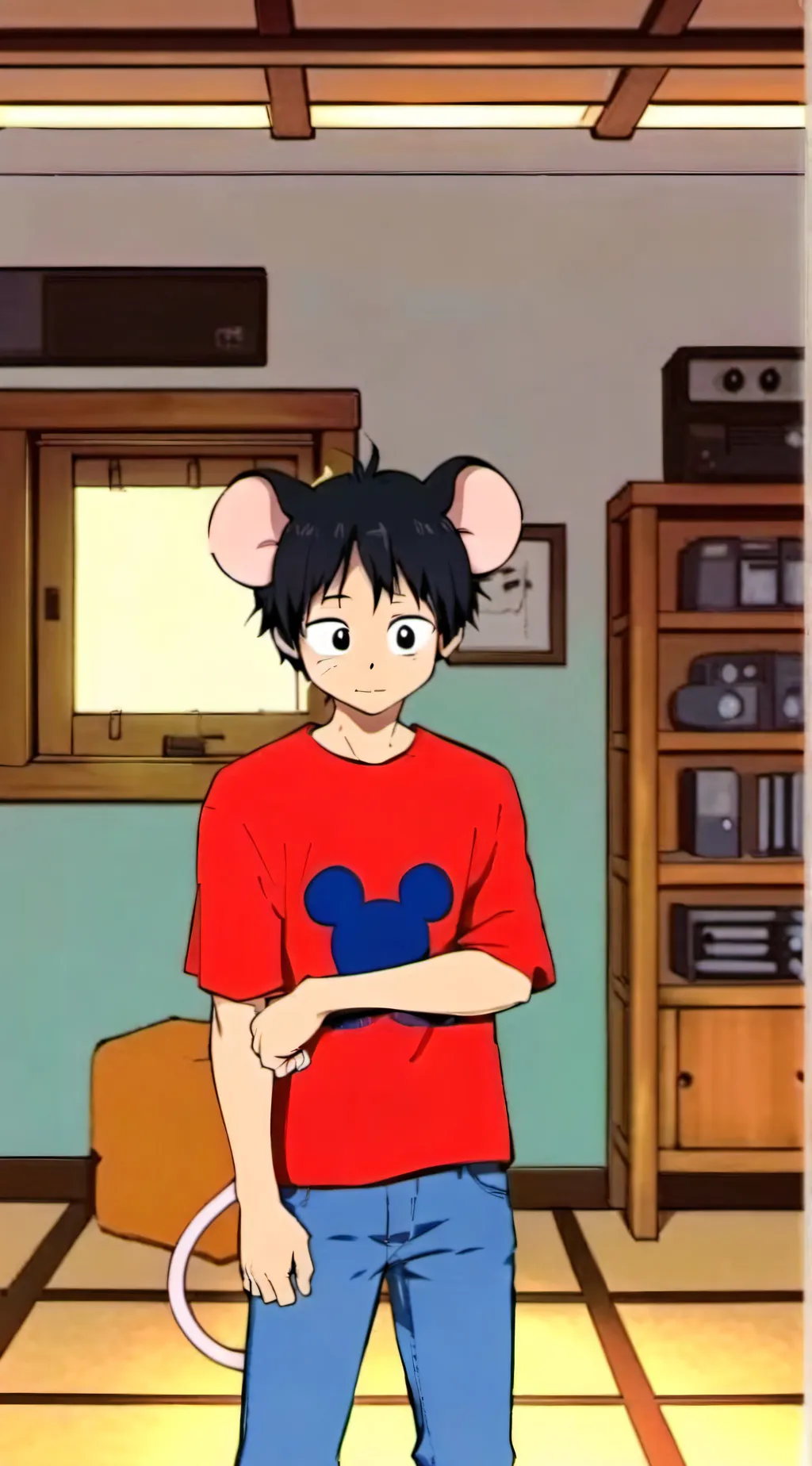ai character: J-MOUSE  background