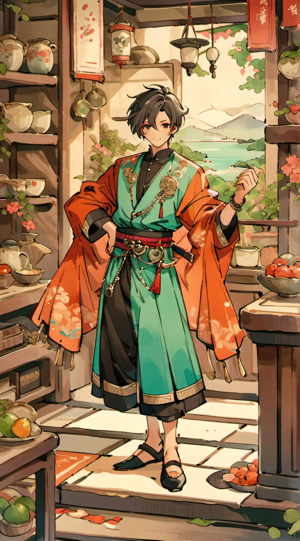 ai character: Justin  background