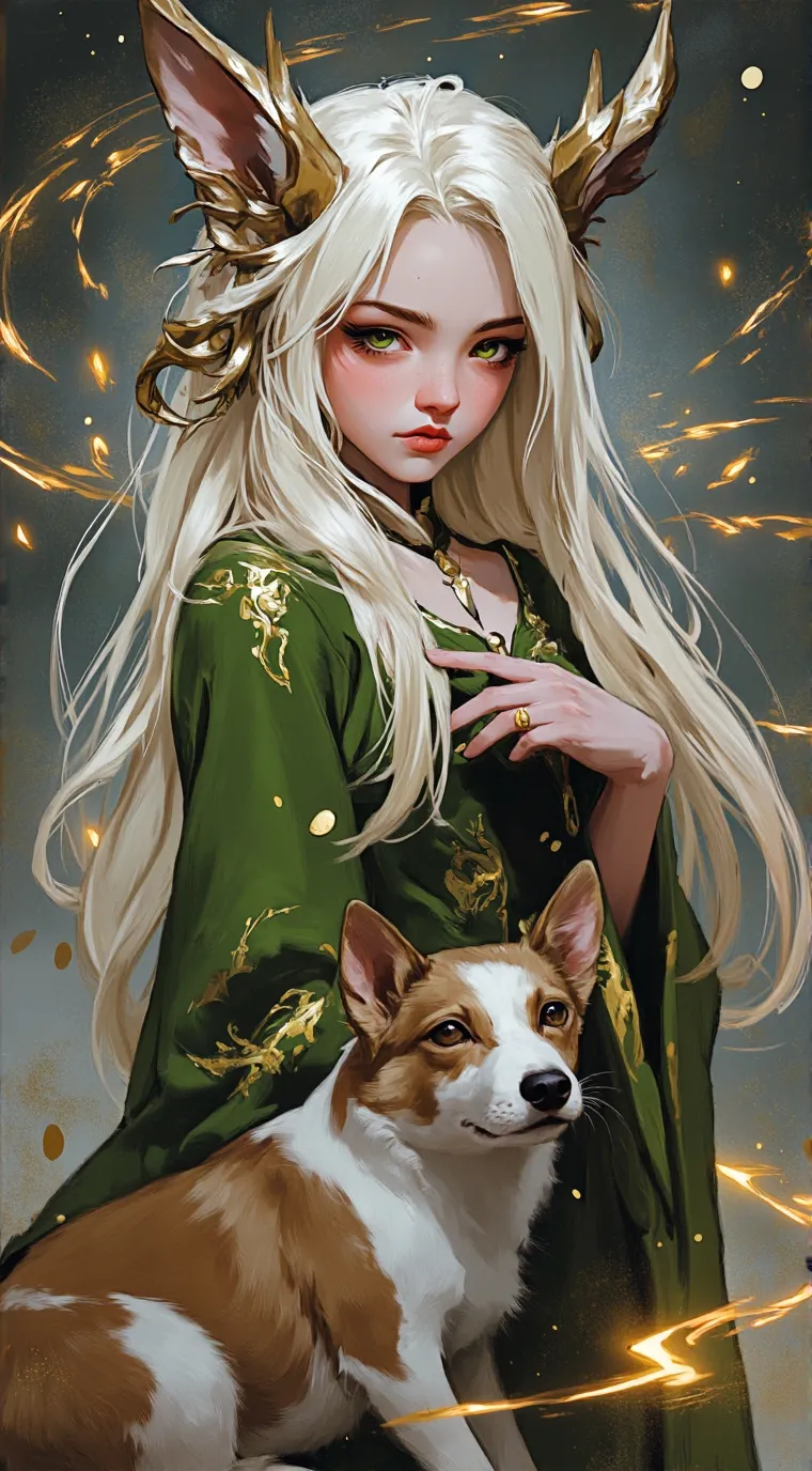 ai character: 5superhero dog gir background