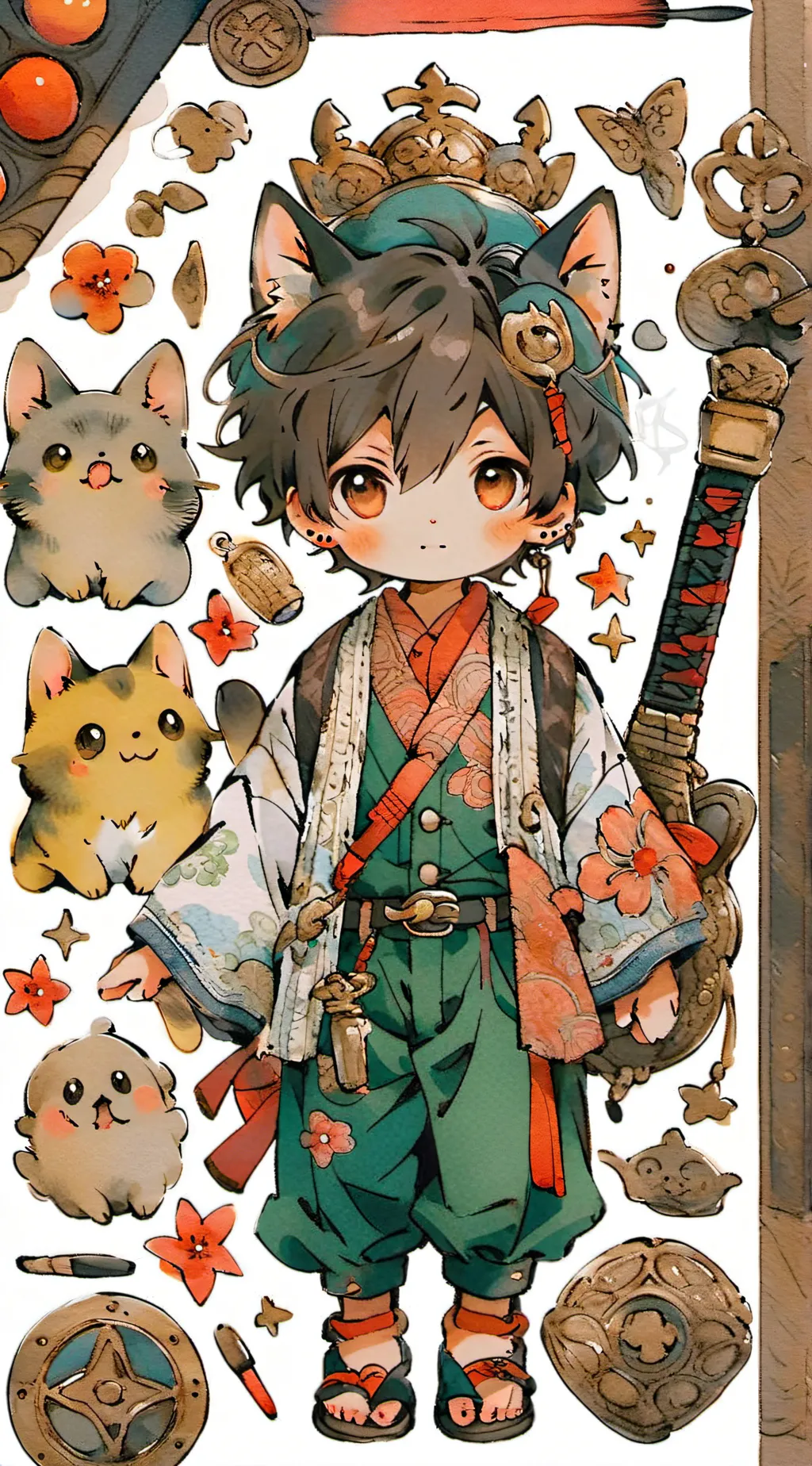 ai character: pumpkin background