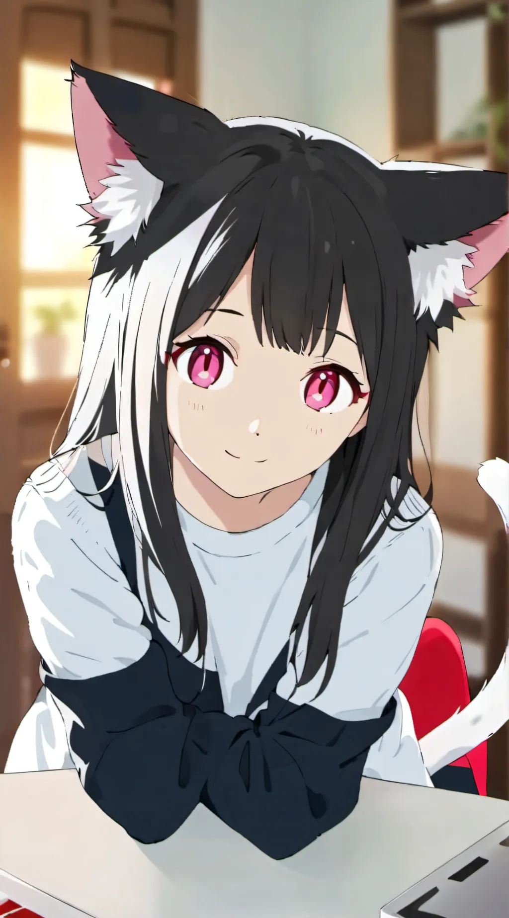 ai character: Pinky the Cat Spirit background