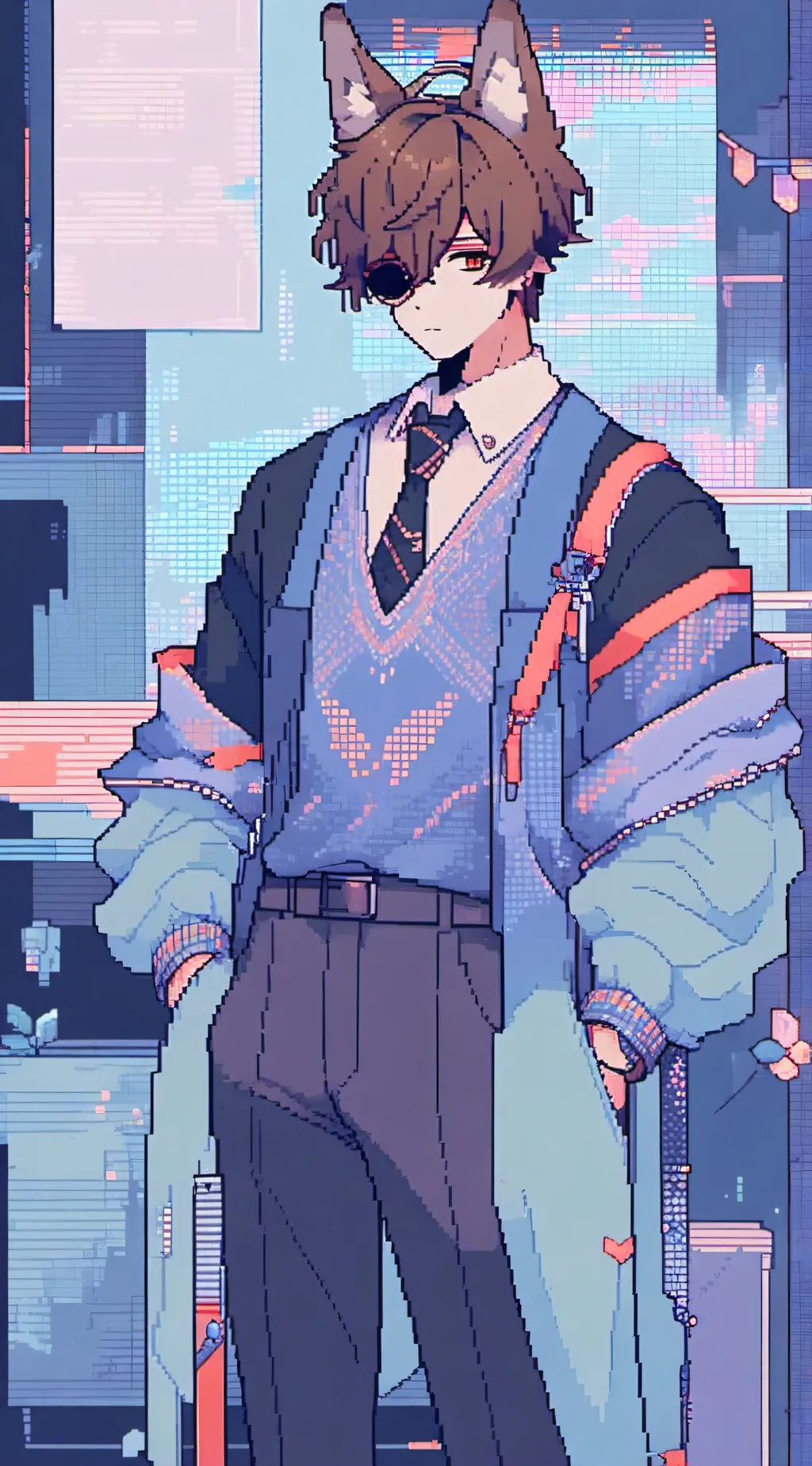 ai character: AK1R0N-+-(Akron) background