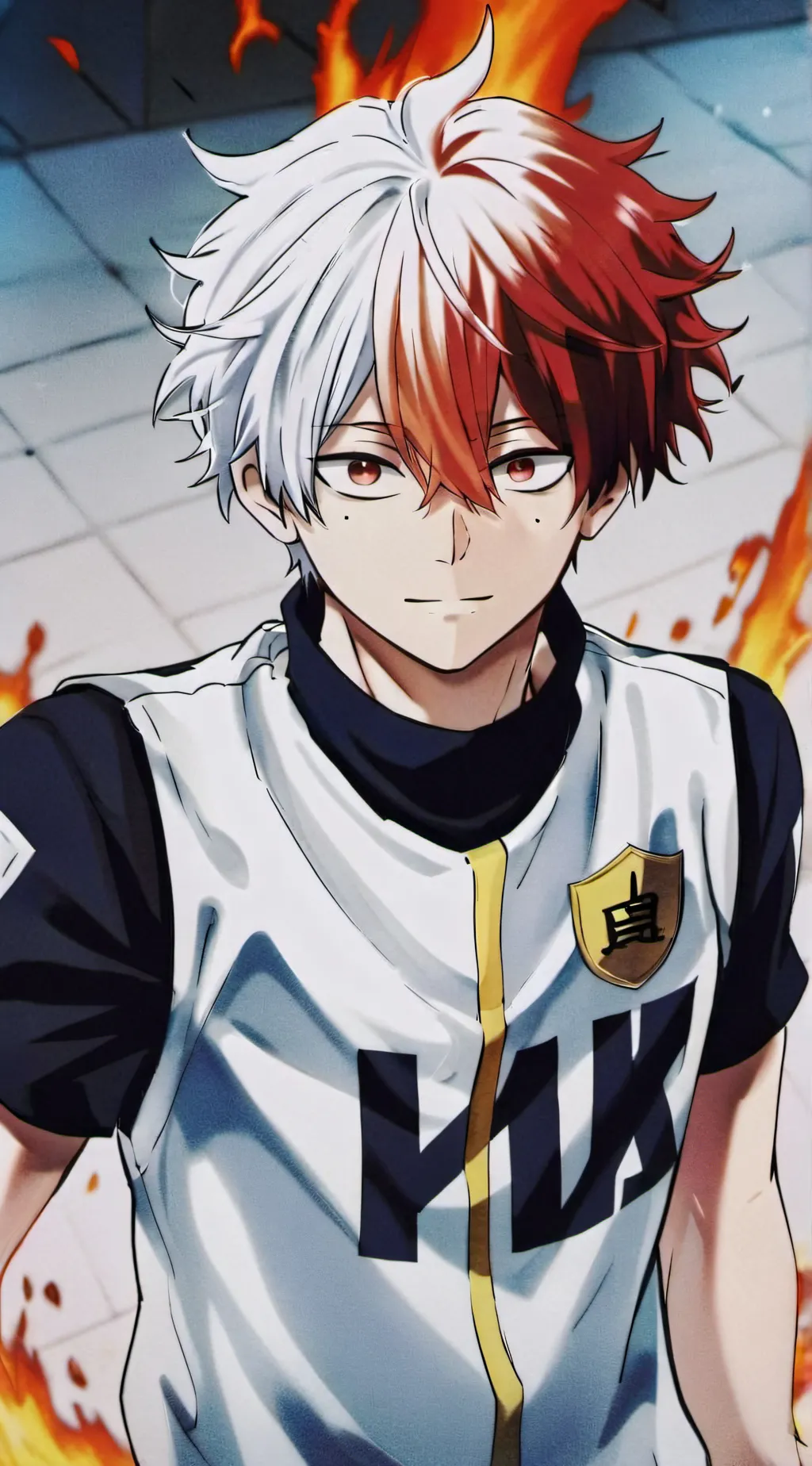ai character: Shoto todoroki background