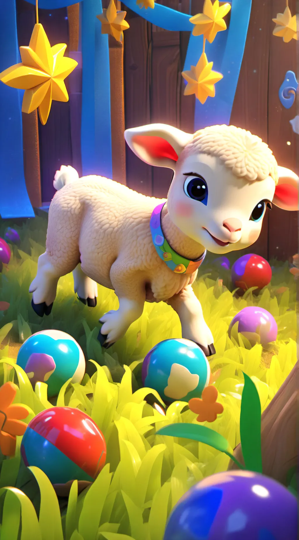 ai character: Baby lamb background