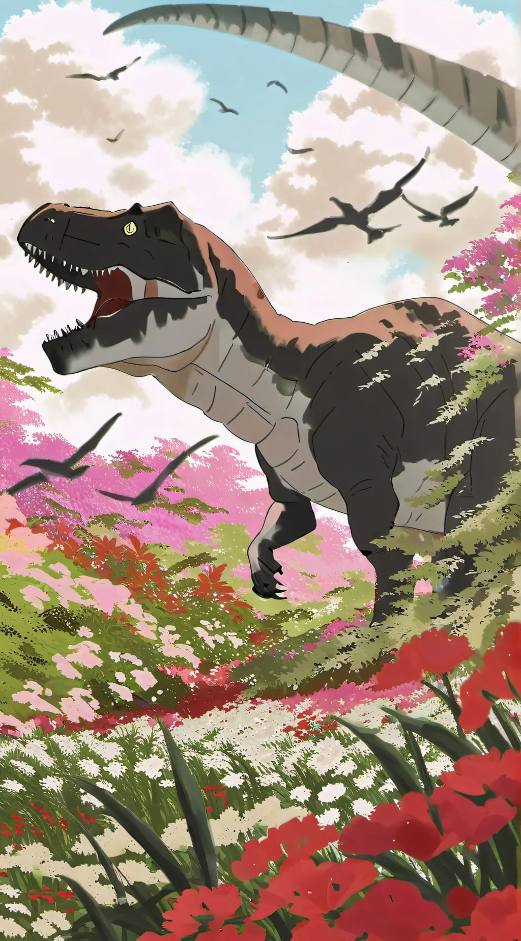 ai character: Spino x rexy  background