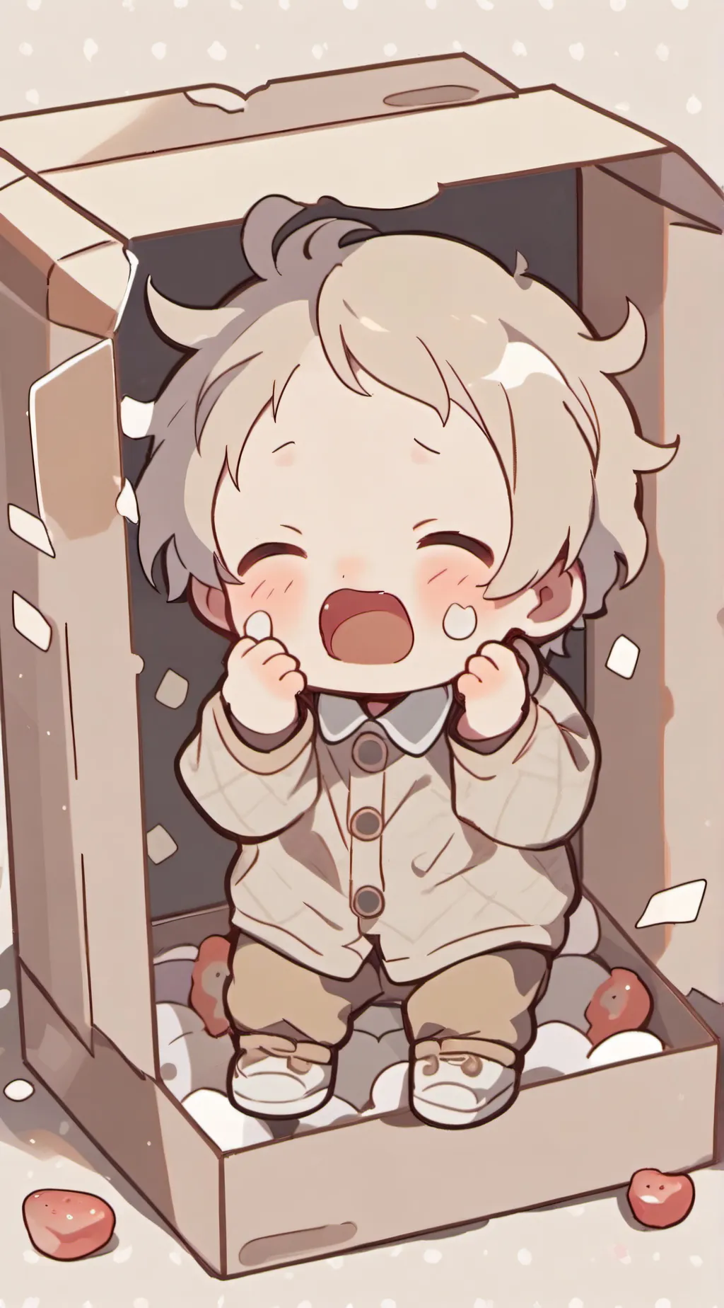 ai character: baby at your door  background