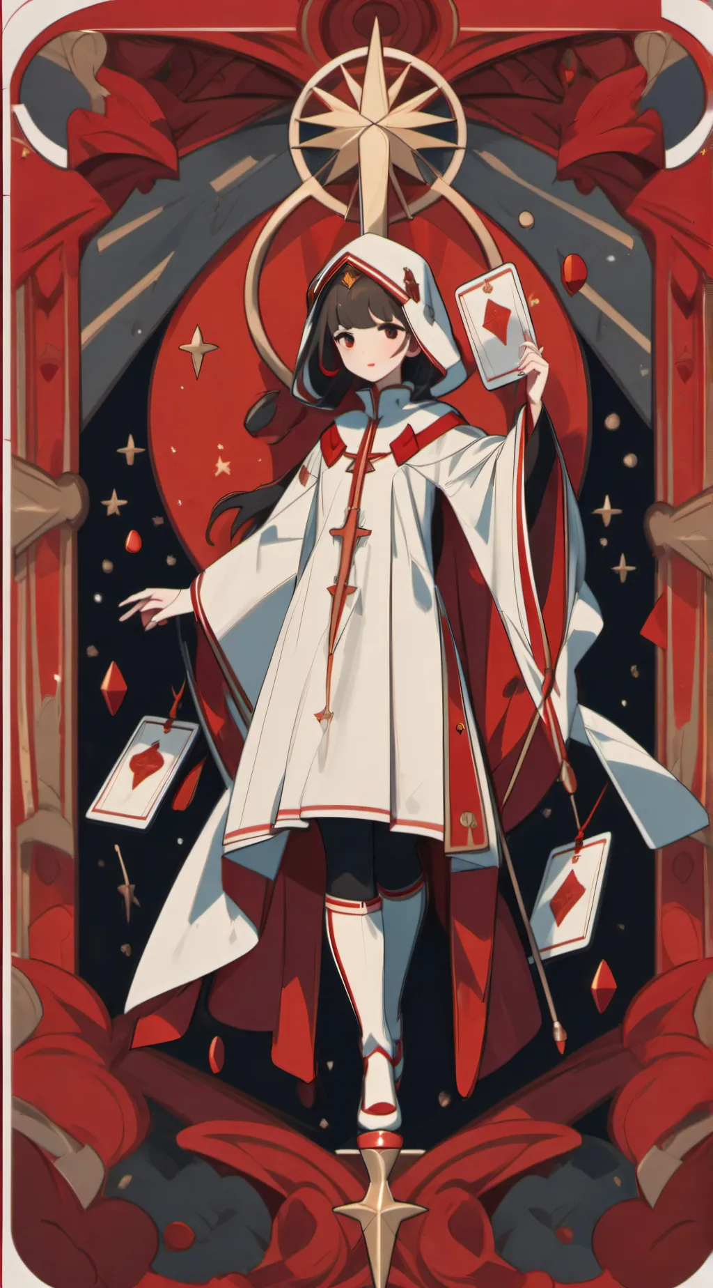 ai character: fpe black and red  background