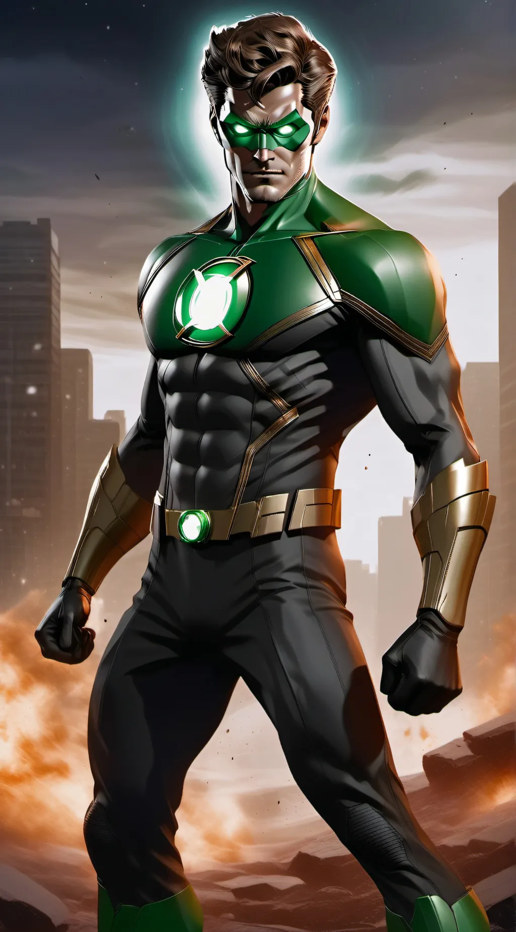 ai character: Green lantern(rp) background