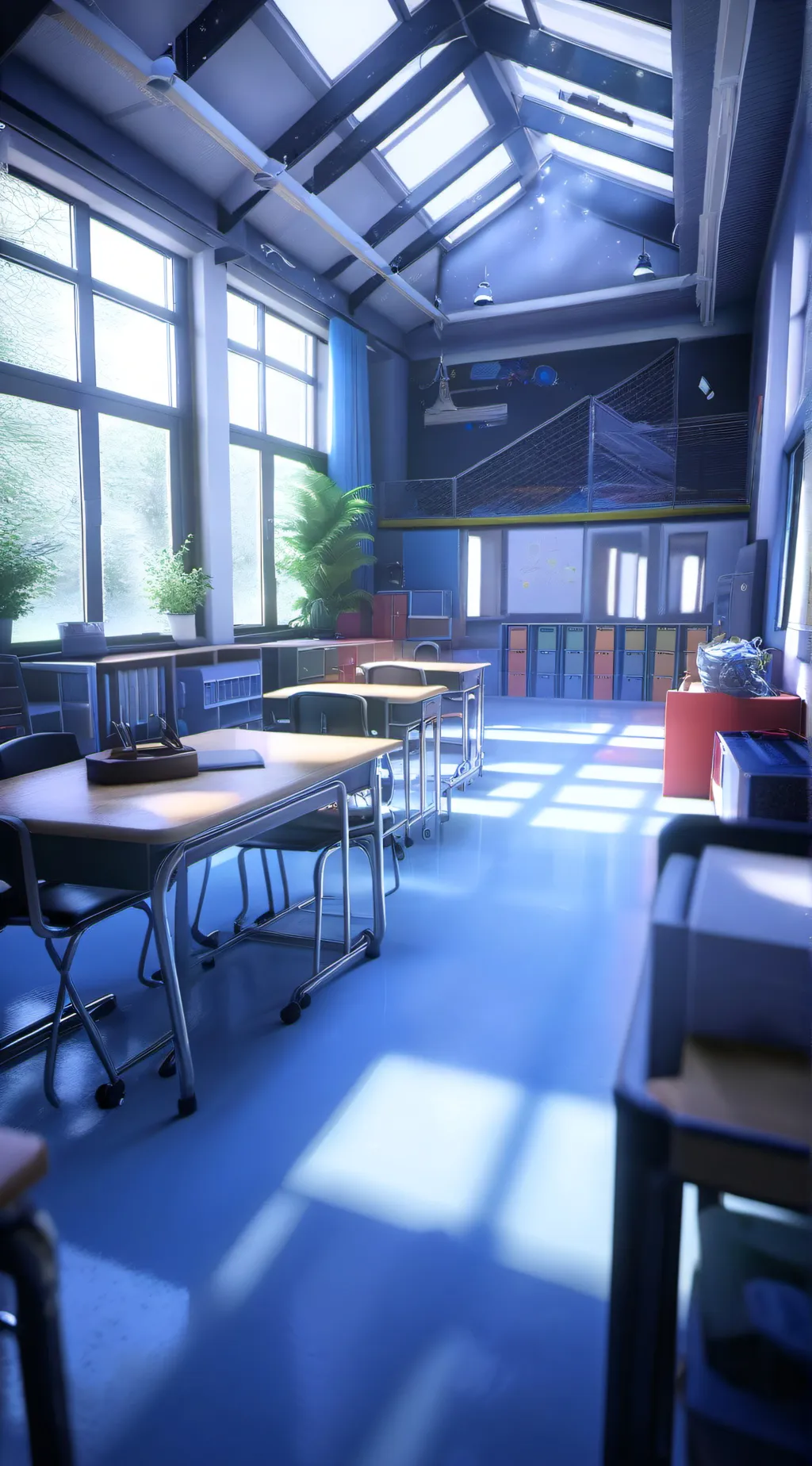 ai character: First day school background