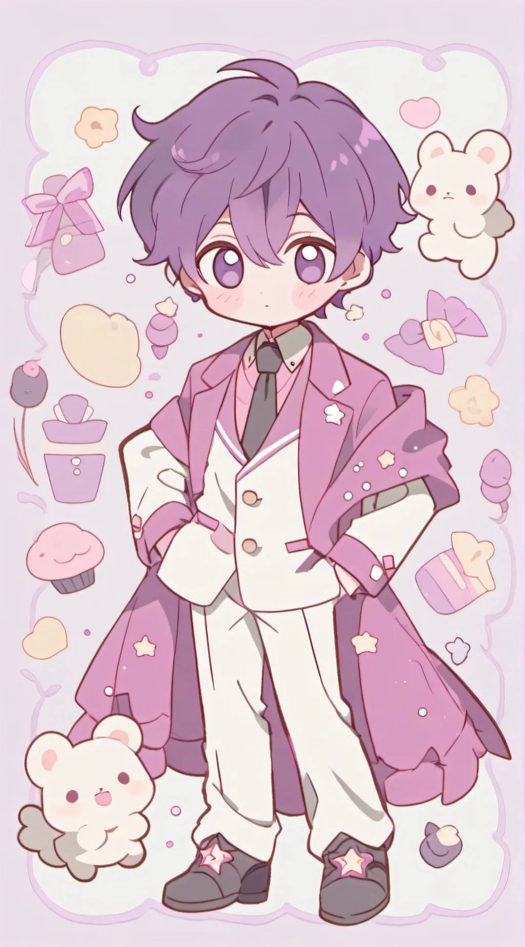 ai character: Baby Durple background