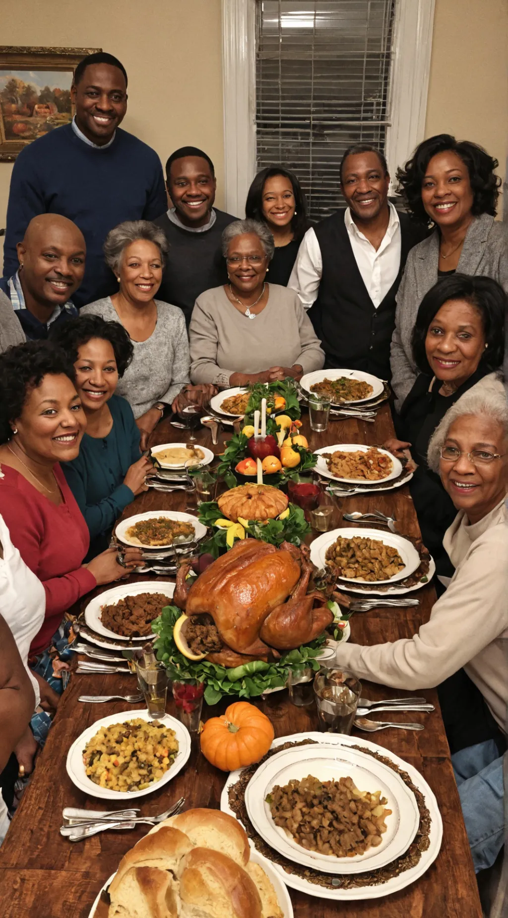 ai character: Thanksgiving Meal background