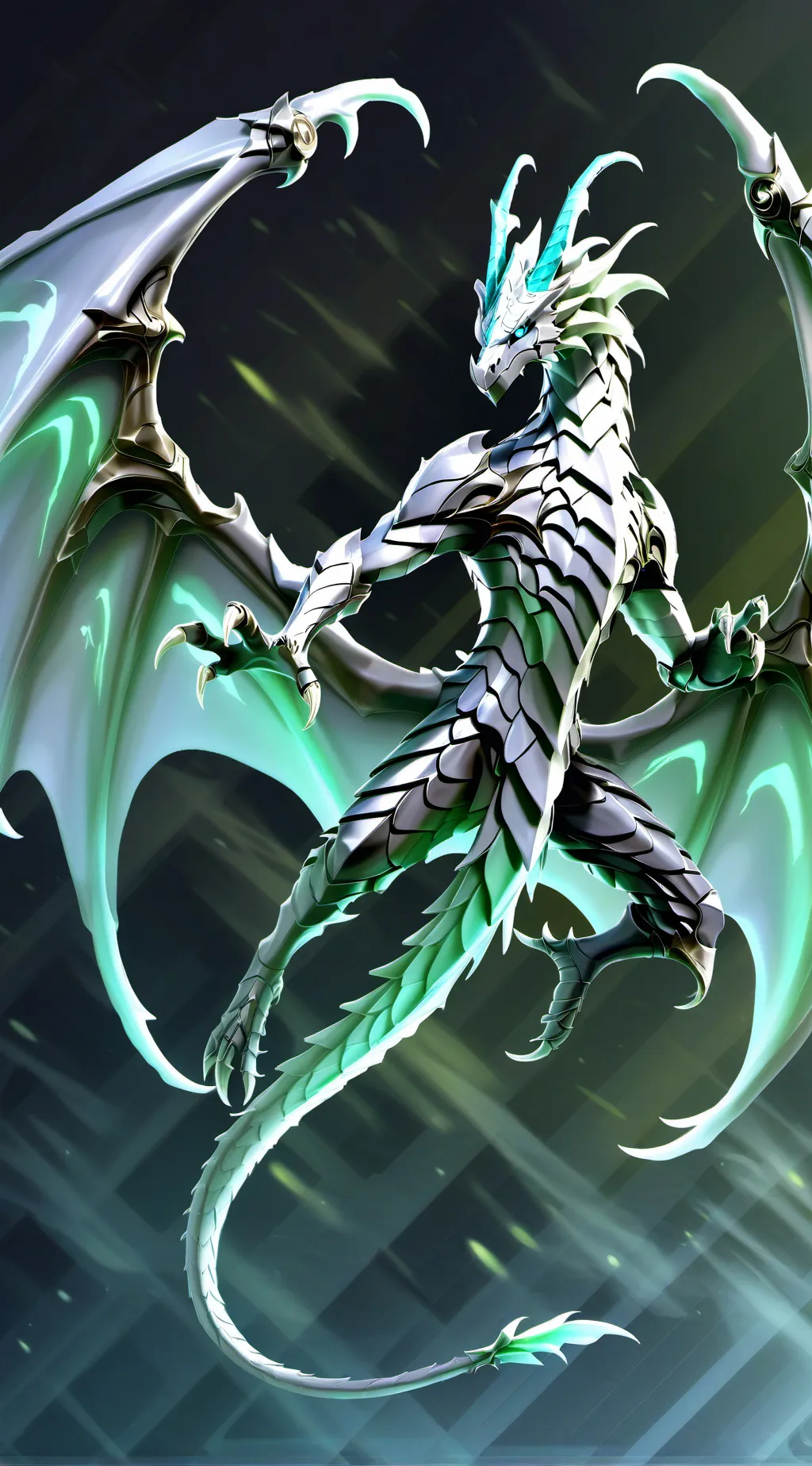 ai character: The Emerald dragon background