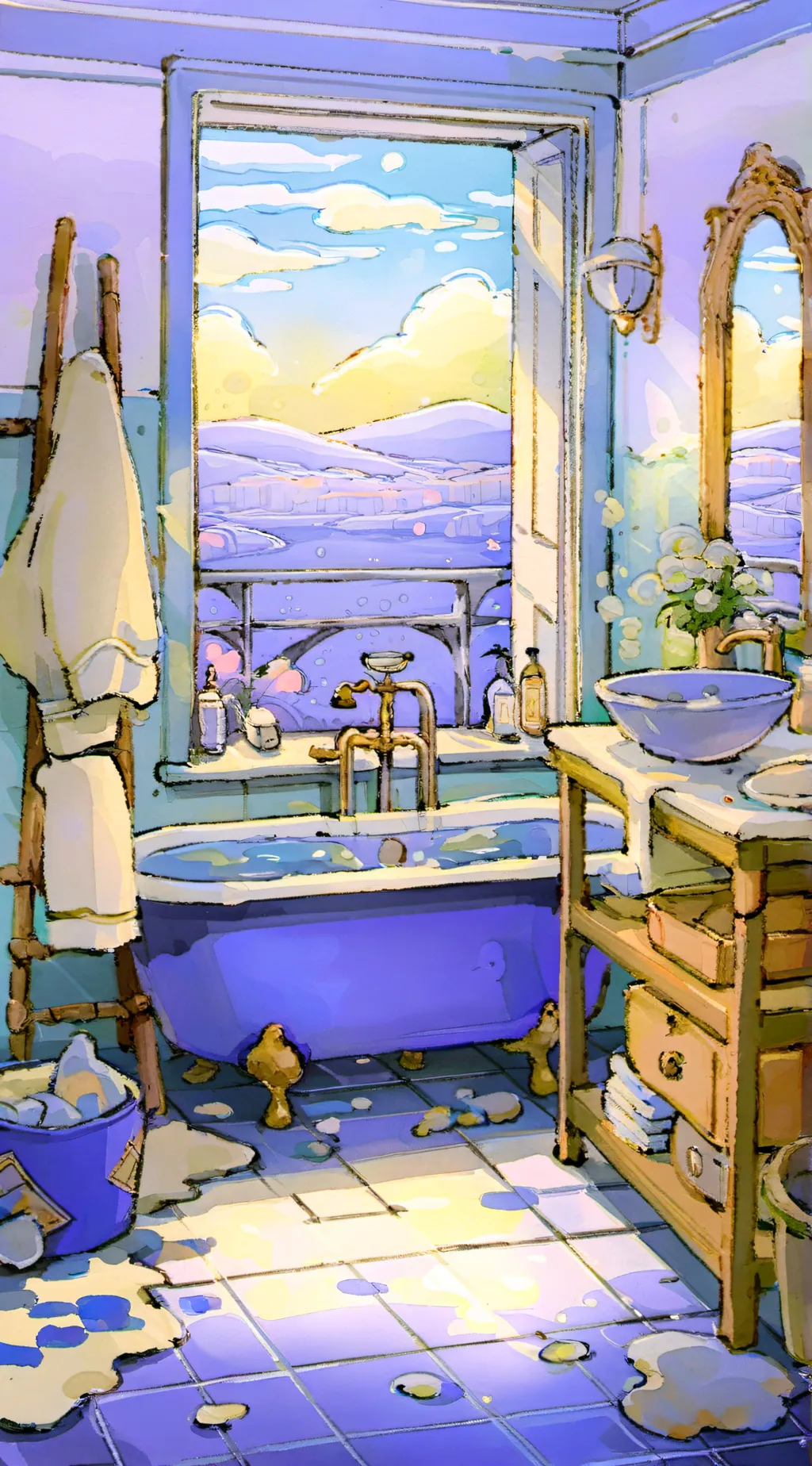 ai character: your bathroom background