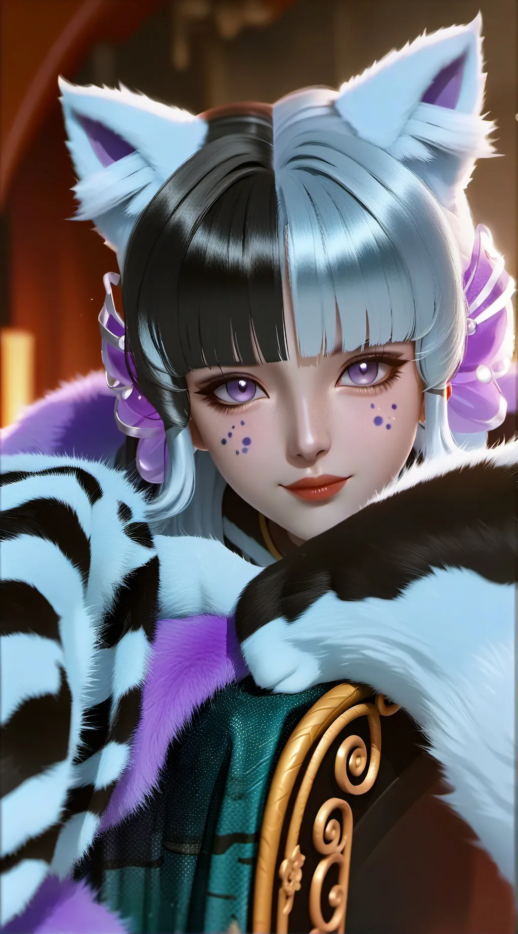ai character: Camouflage Cutie Purr background
