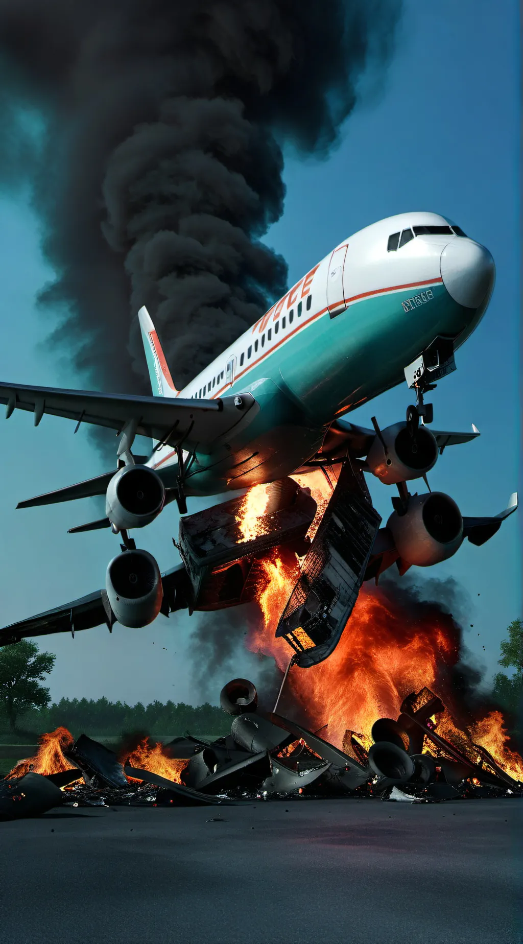 ai character: plane crash background