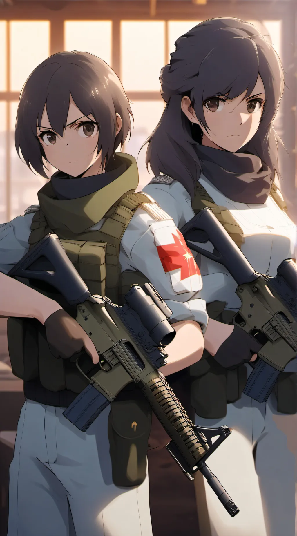 ai character: Emi & Mei military background