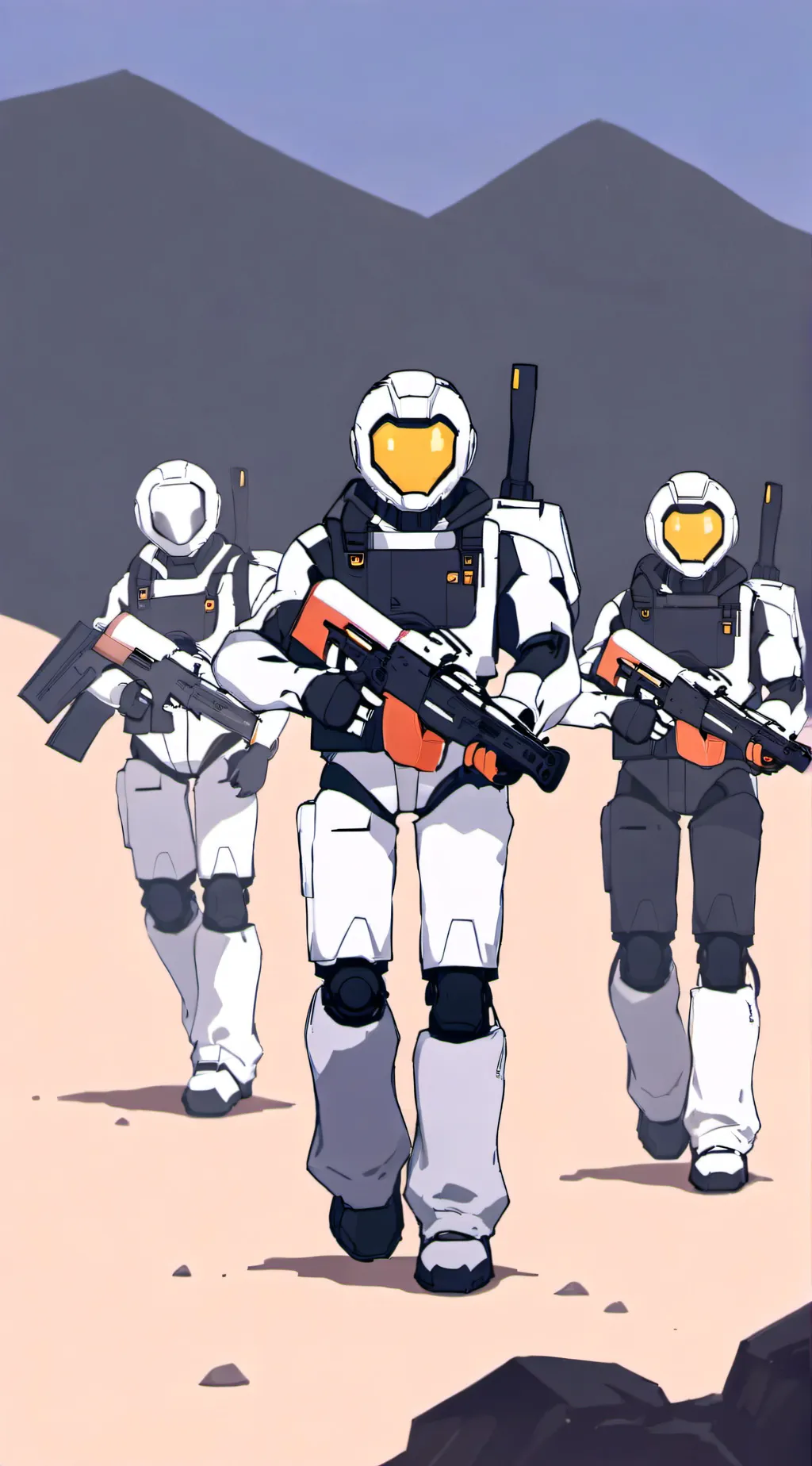 ai character: Murder Drones Camp background
