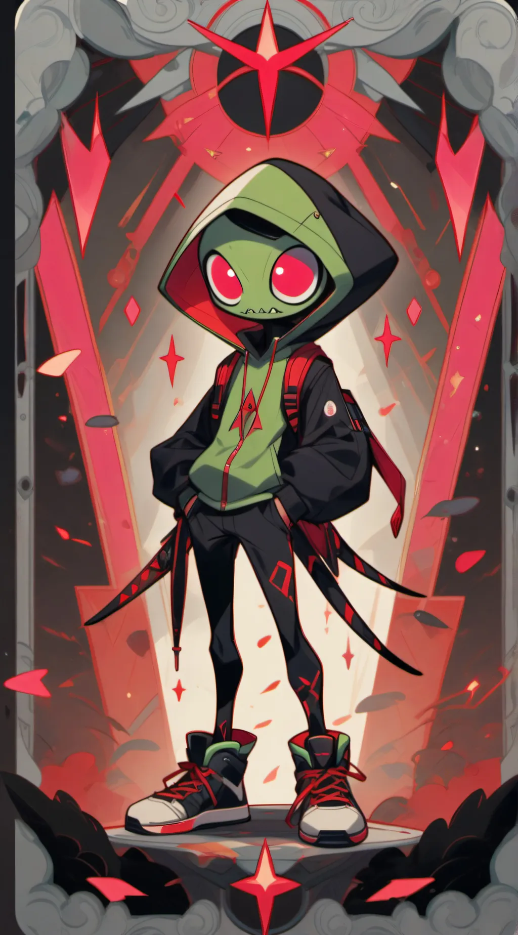 ai character: 👽Zim👽 background