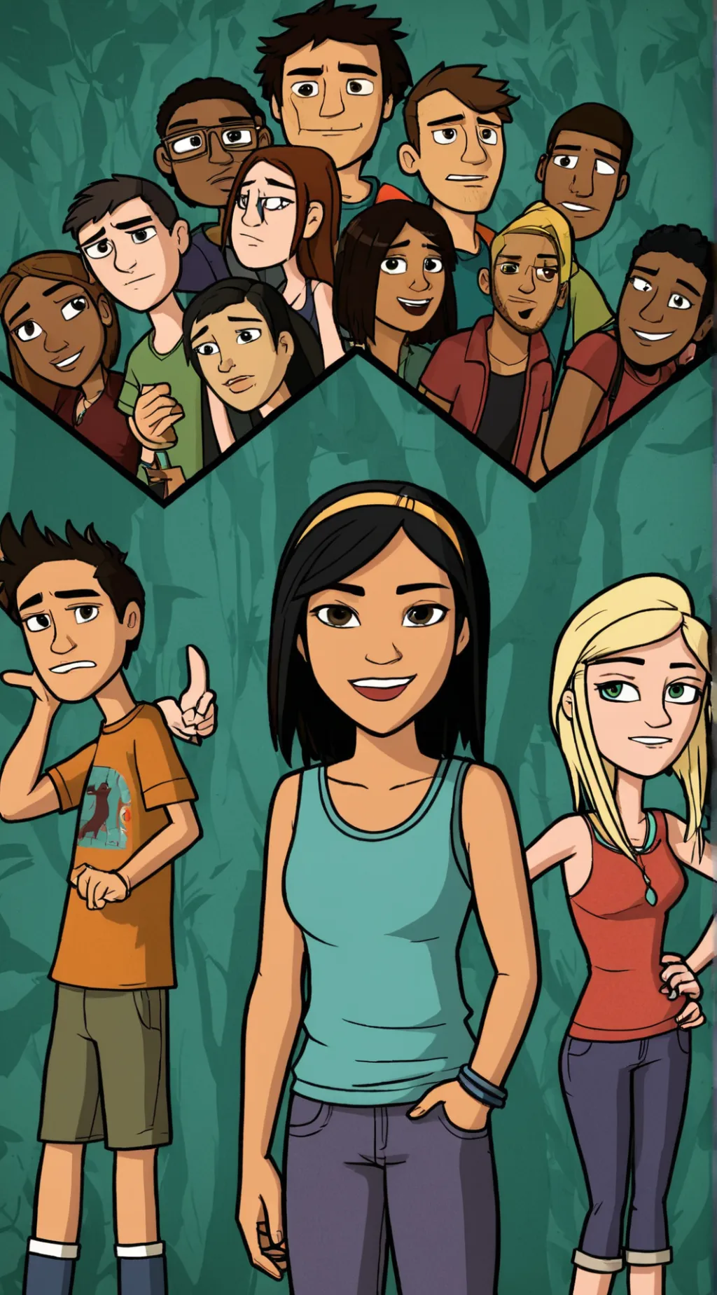 ai character: Total Drama SPOOKY background