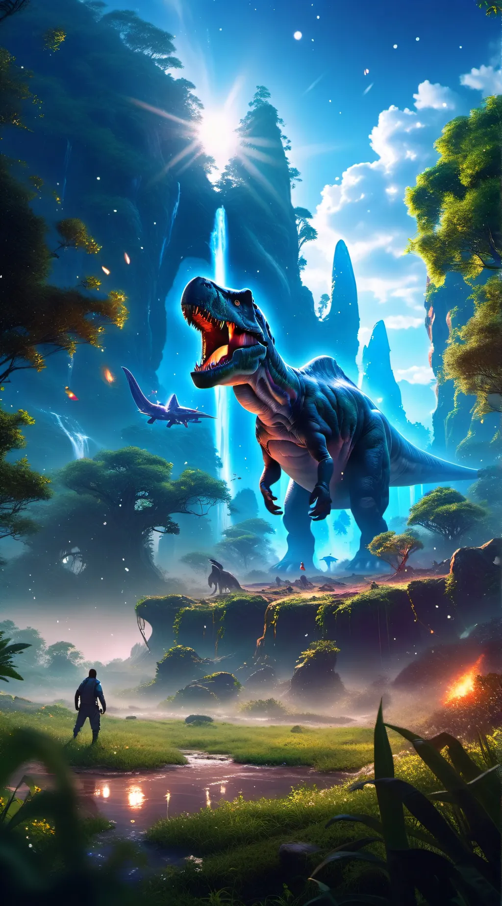 ai character: Dinosaur AU background