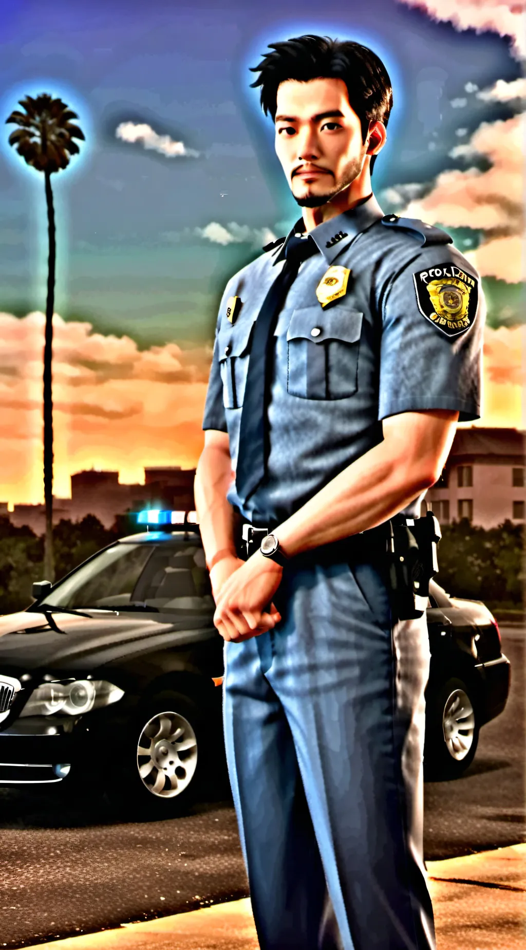 ai character: officer white  background