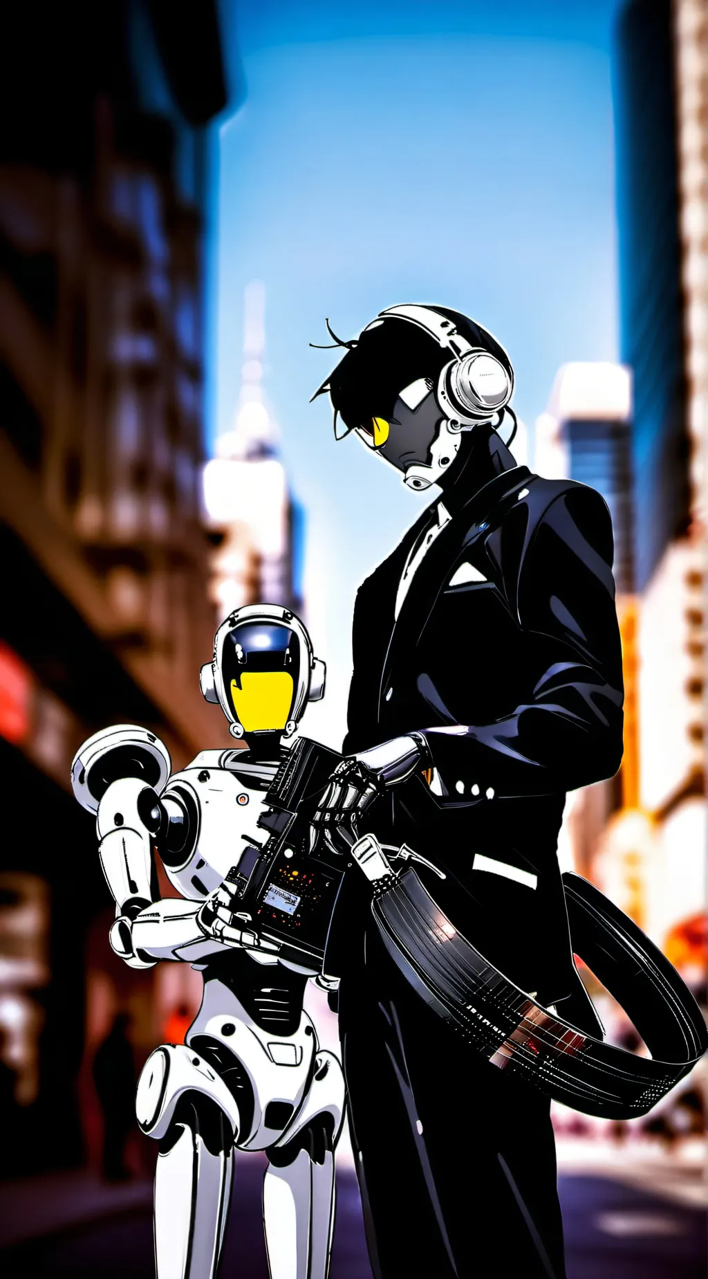 ai character: Twin camera man’s background