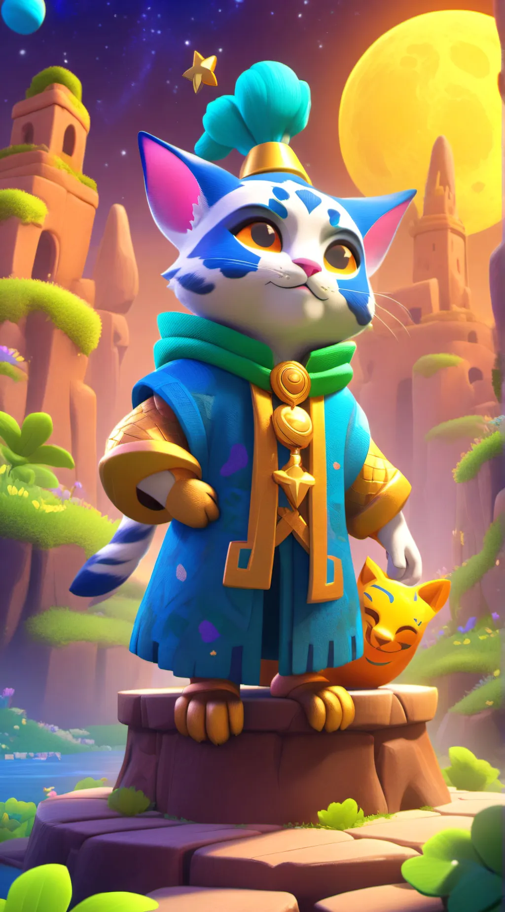 ai character: Mysticat background