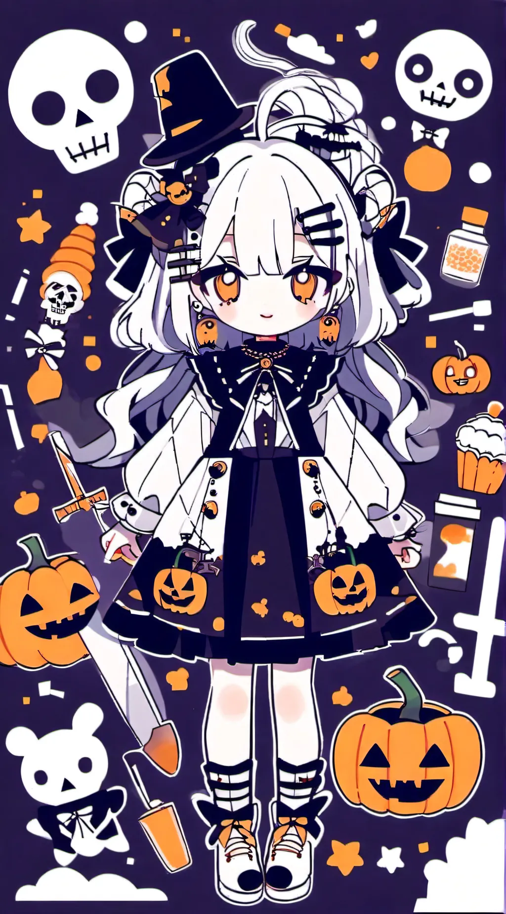 ai character: MELODY!!🎃🍭👻 background