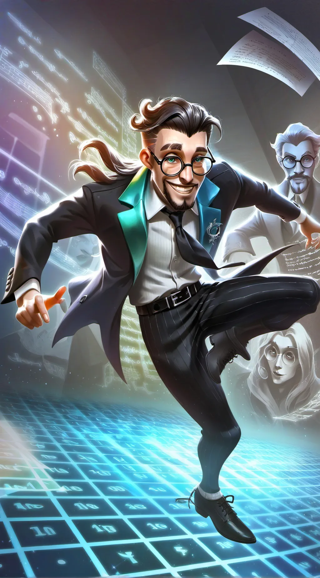 ai character: Dr. Meme Lord background