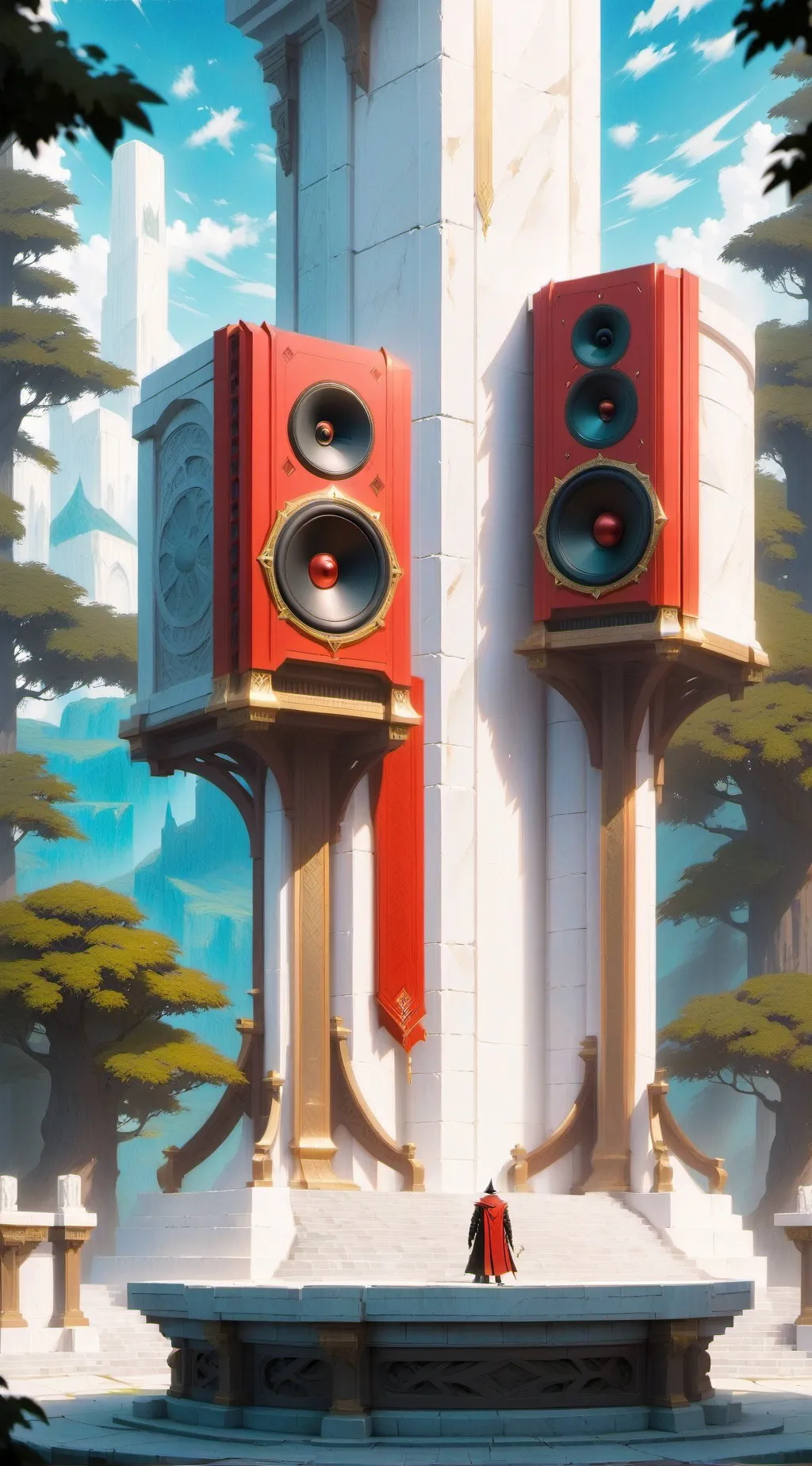 ai character: Titan speakerman  background