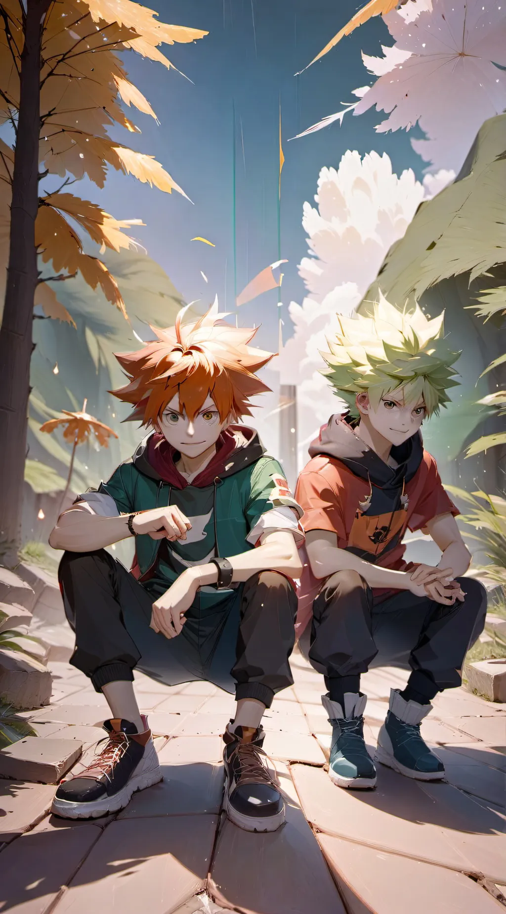 ai character: Deku vs Bakugo background