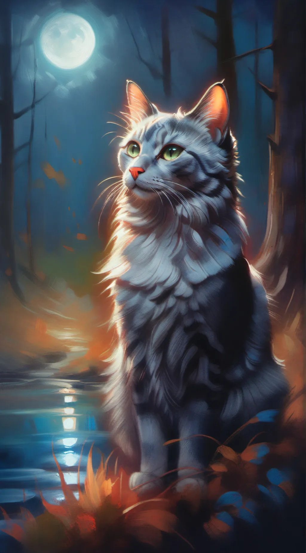 ai character: WARRIOR CATSSSSSSS background