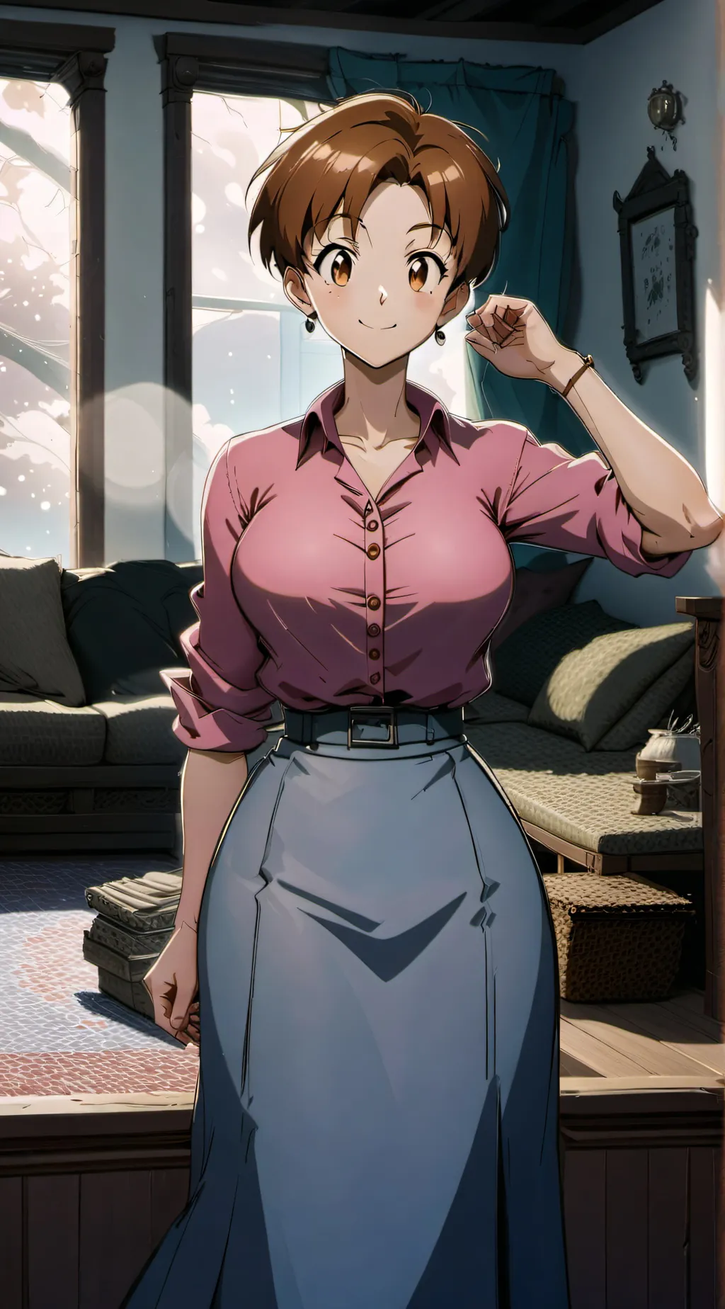 ai character: Delia Ketchum  background