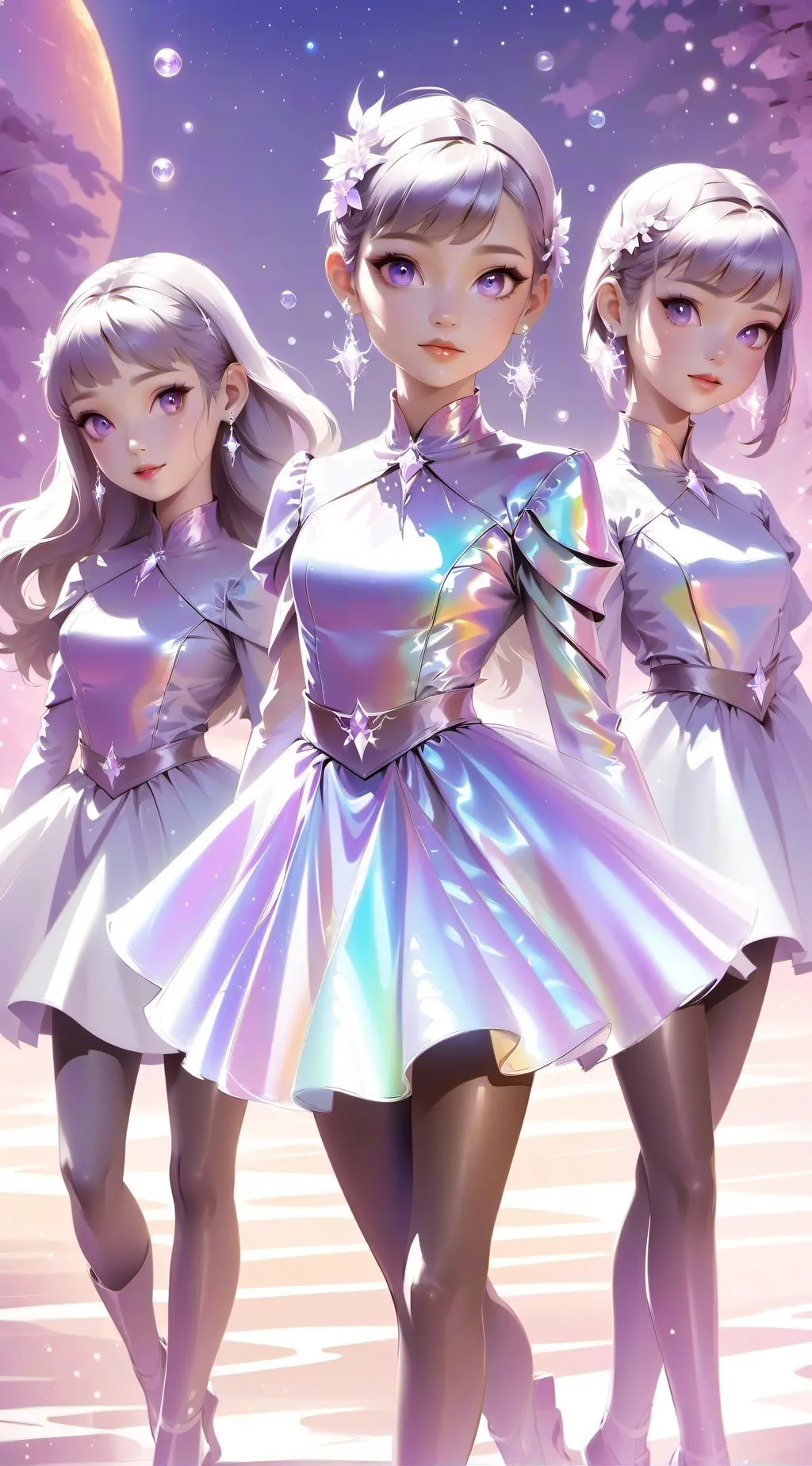 ai character: A group of girls background