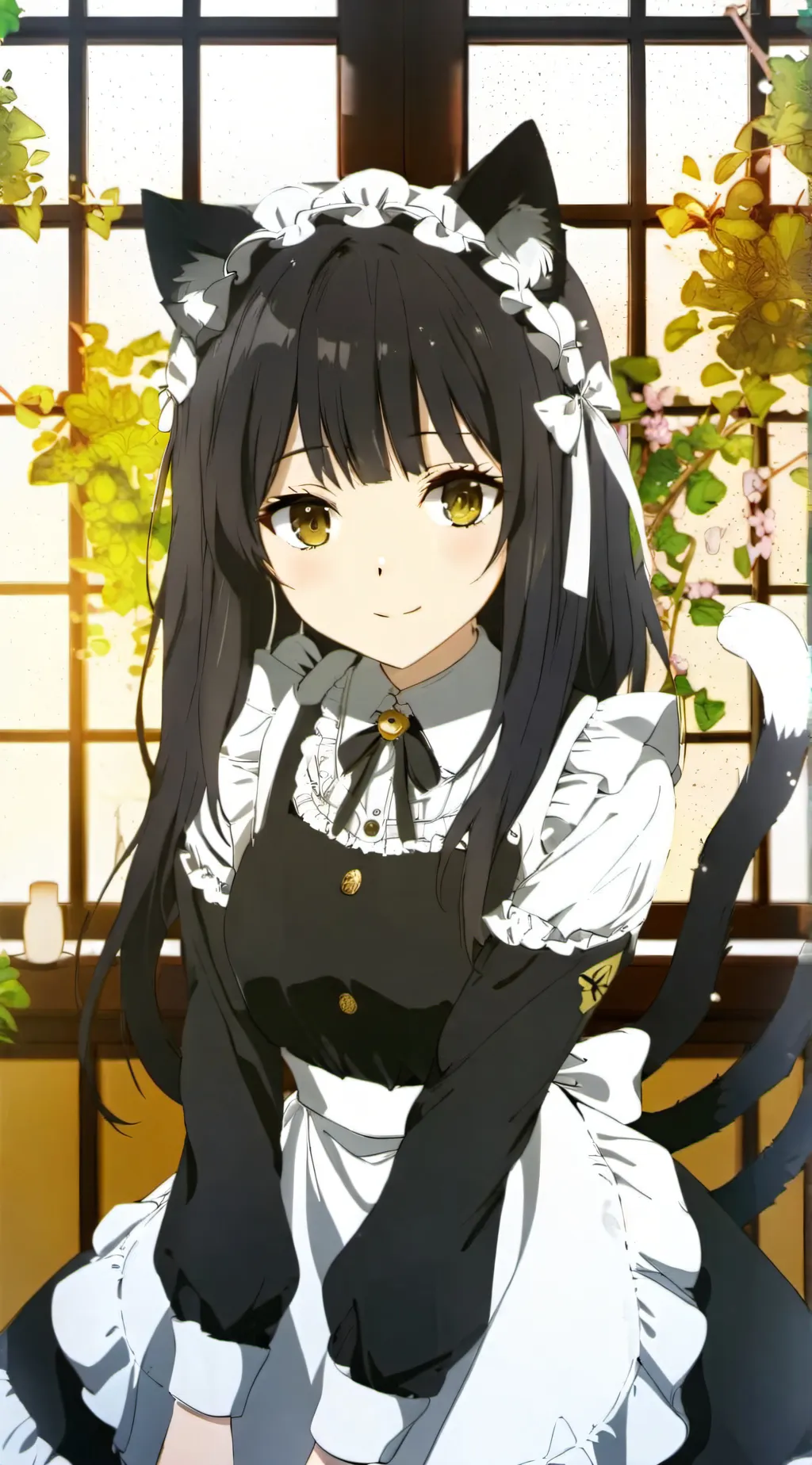 ai character: cat girl maid background